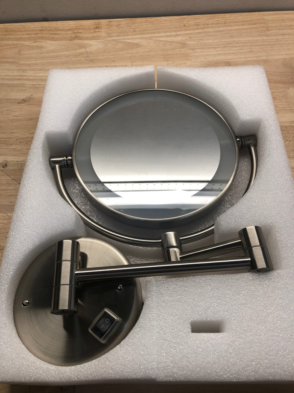 Nameeks Nameeks AR7705-SNI-3x Glimmer 8" Diameter Modern Circular Framed Bathroom Wall Mirror - Satin Nickel