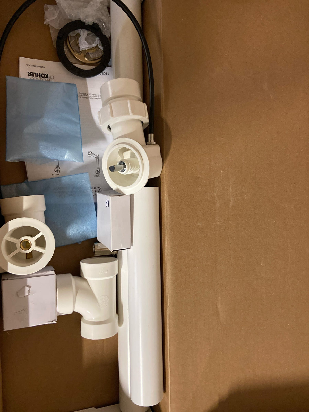 Kohler k-7213-BV Clearflo 1-1/2" Tub Drain Kit - with Overflow and PVC - Brushed Bronze