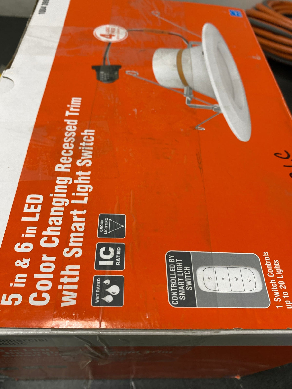 Commercial electric NS01RA13FR12592 5/6 in. Integrated LED White Canless Recessed Light Trim with Adjustable Color Temperature and Remote Control, (4-Pack)