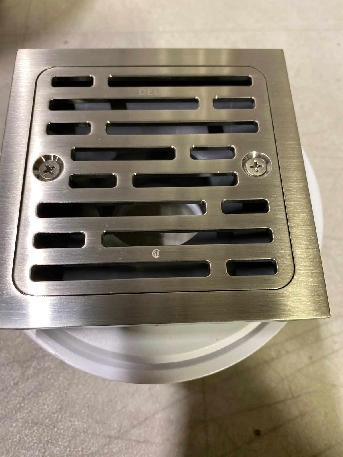 Delta DT062412-SS 4" Tile-In Square Shower Drain - Brilliance Stainless