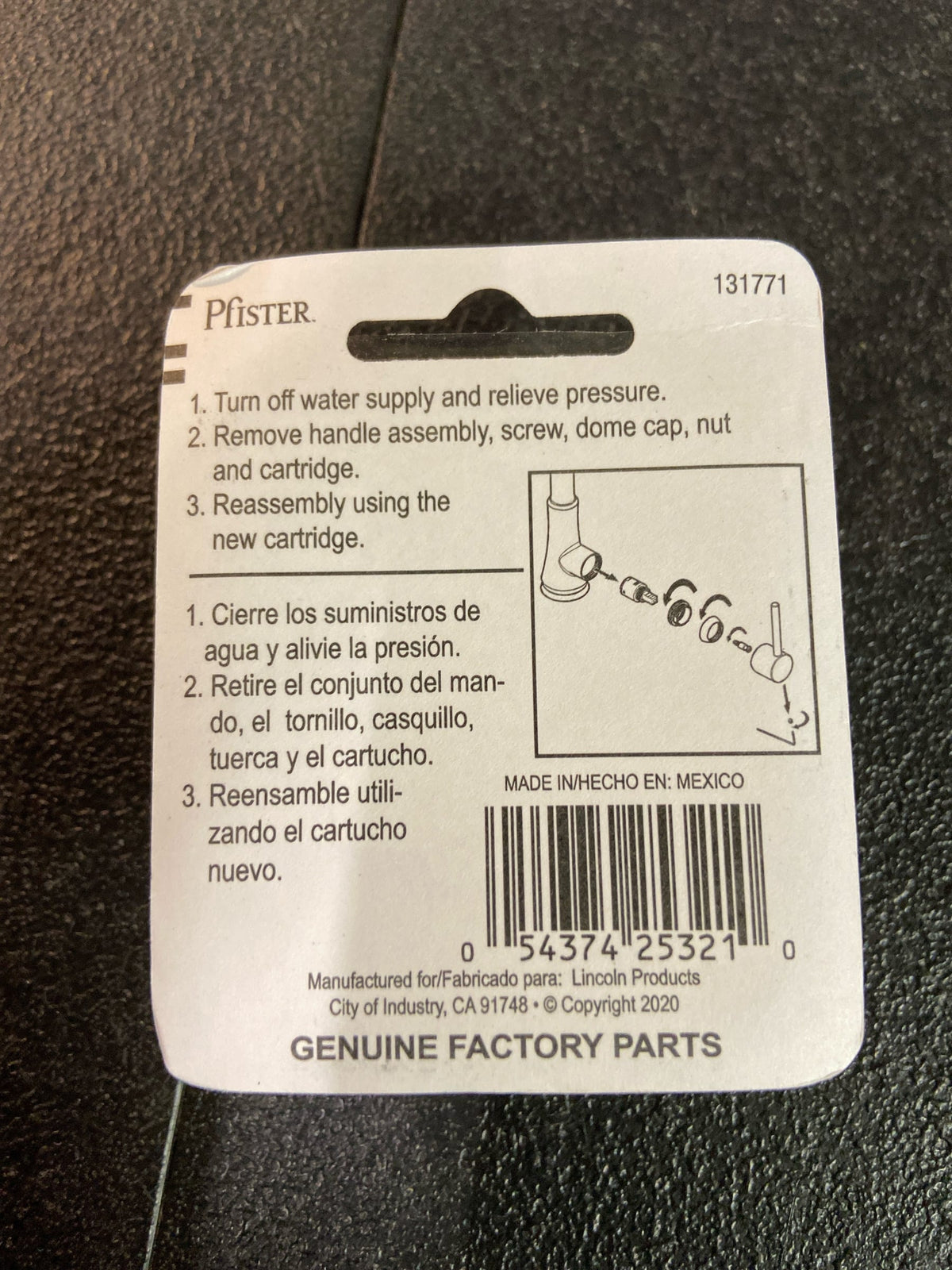 Pfister 131771 Ceramic Disc Cartridge - N/A