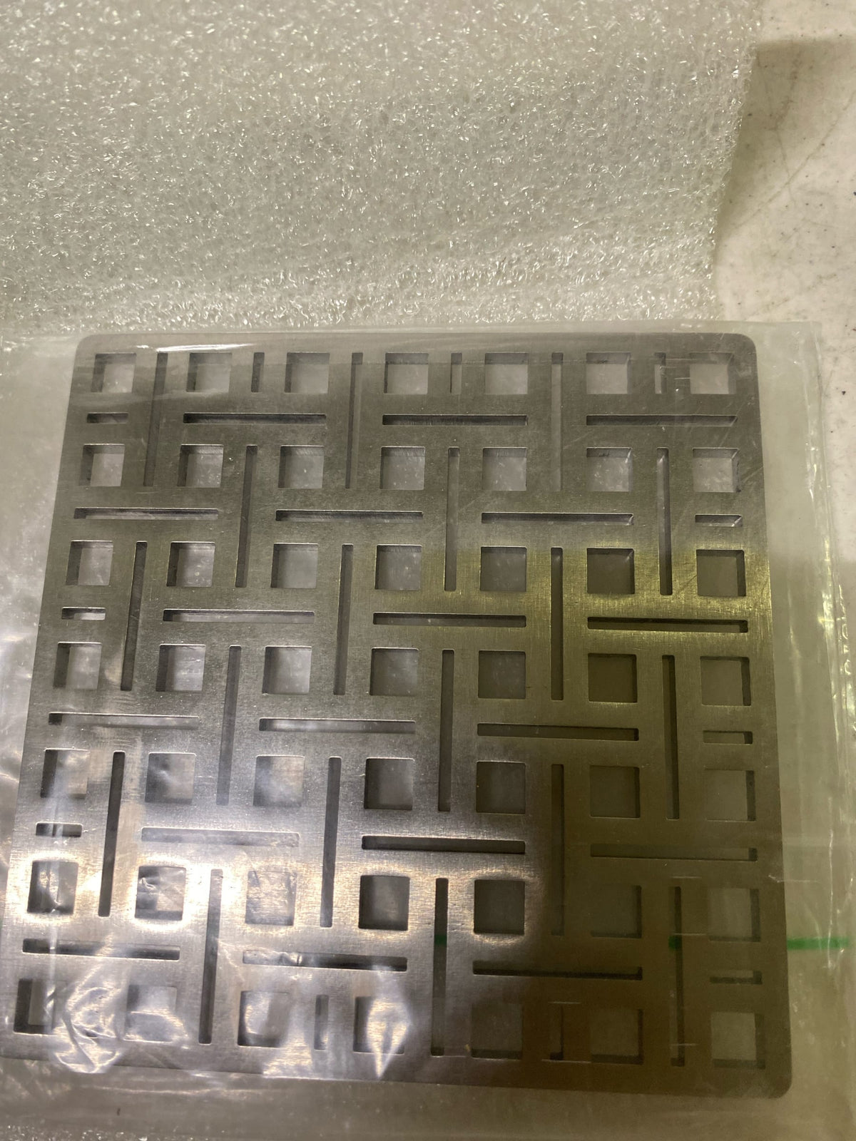 Infinity Drains VS 5 SS - 5” Decorative Top Plate - Weave Pattern for V 5, VD 5, VDB 5 in satin stainless