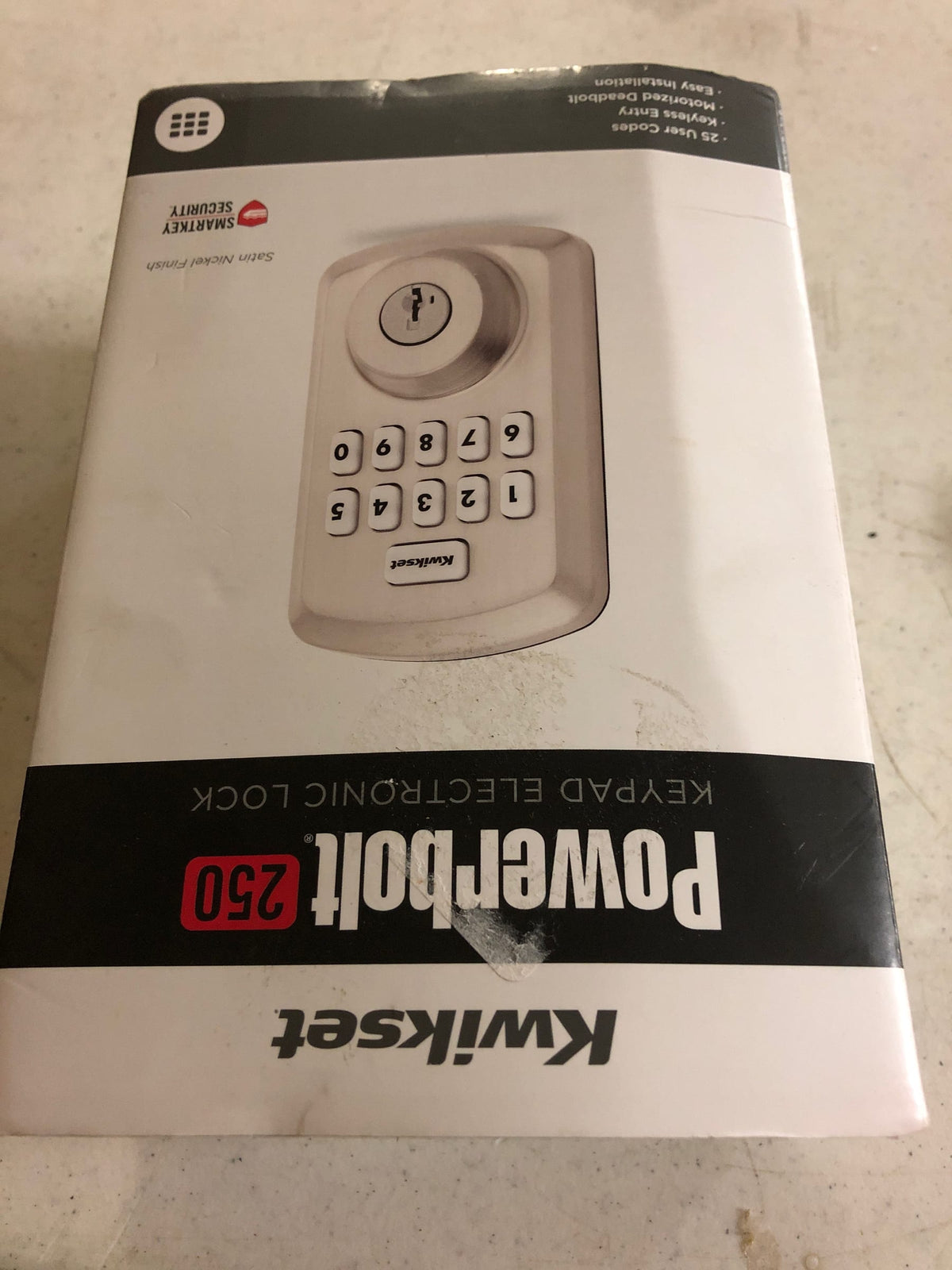 Kwikset 9250TRS-15S Powerbolt 250 Transitional Single Cylinder 10-Button Keyless Entry Deadbolt with SmartKey - Satin Nickel