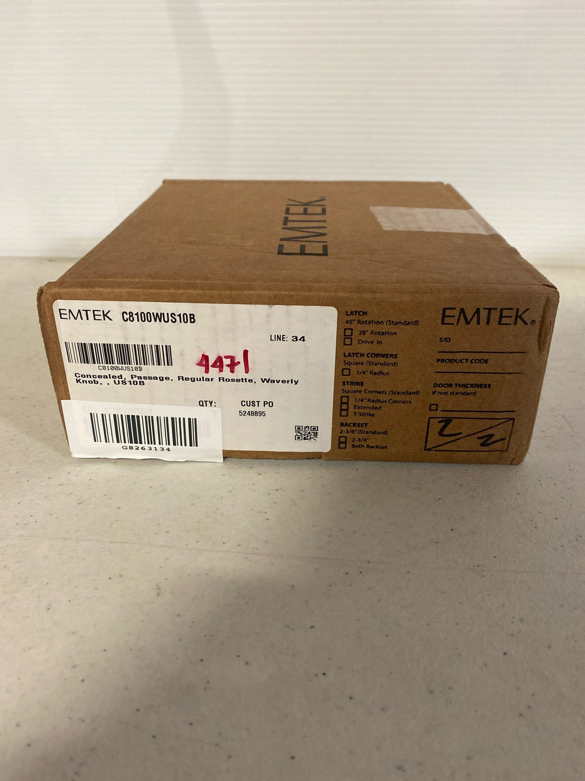 Emtek Concealed, Passage , Regular Rosette , Waverly Knob , Oil Rubbed Bronze US10B C8100WUS10B