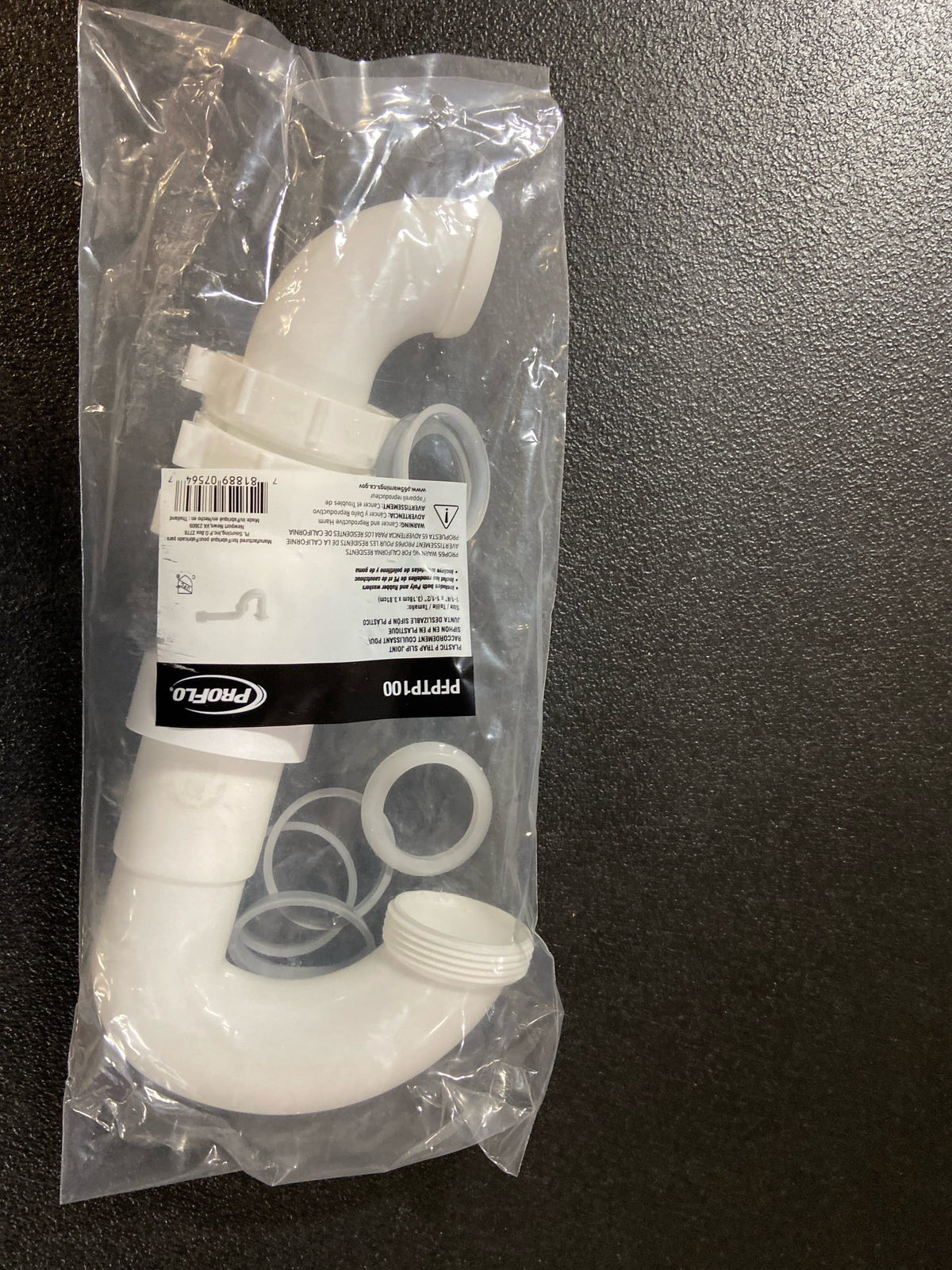 PROFLO PFPTP100 1-1/4" x 1-1/2" Plastic Slip-Joint P-Trap with PVC Marvel Connector - White