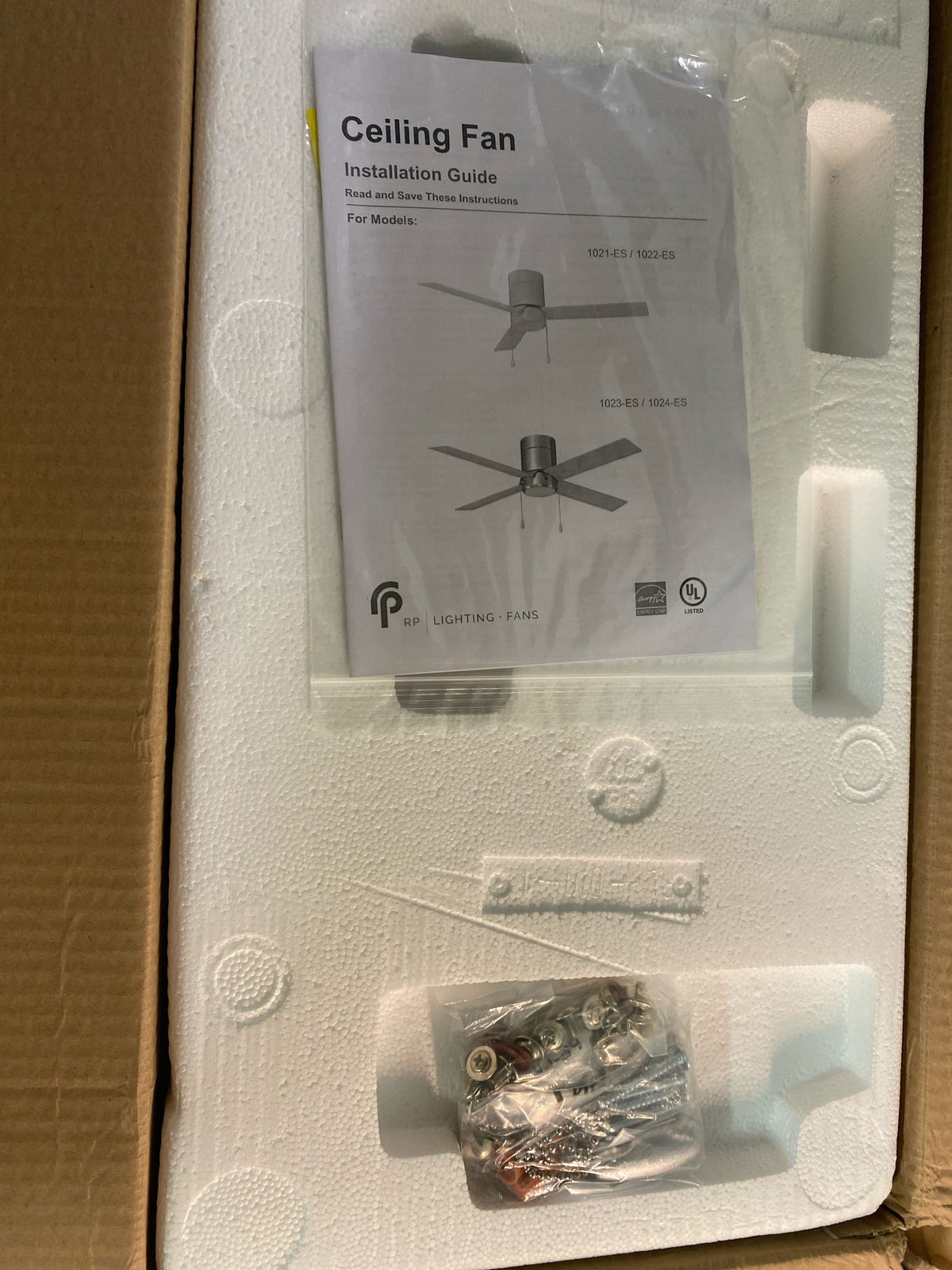 RP Lighting and Fans 1023BN-BN-ES Metalis 42" 4 Blade Indoor LED Energy Star Hugger Ceiling Fan - Brushed Nickel / Brushed Nickel