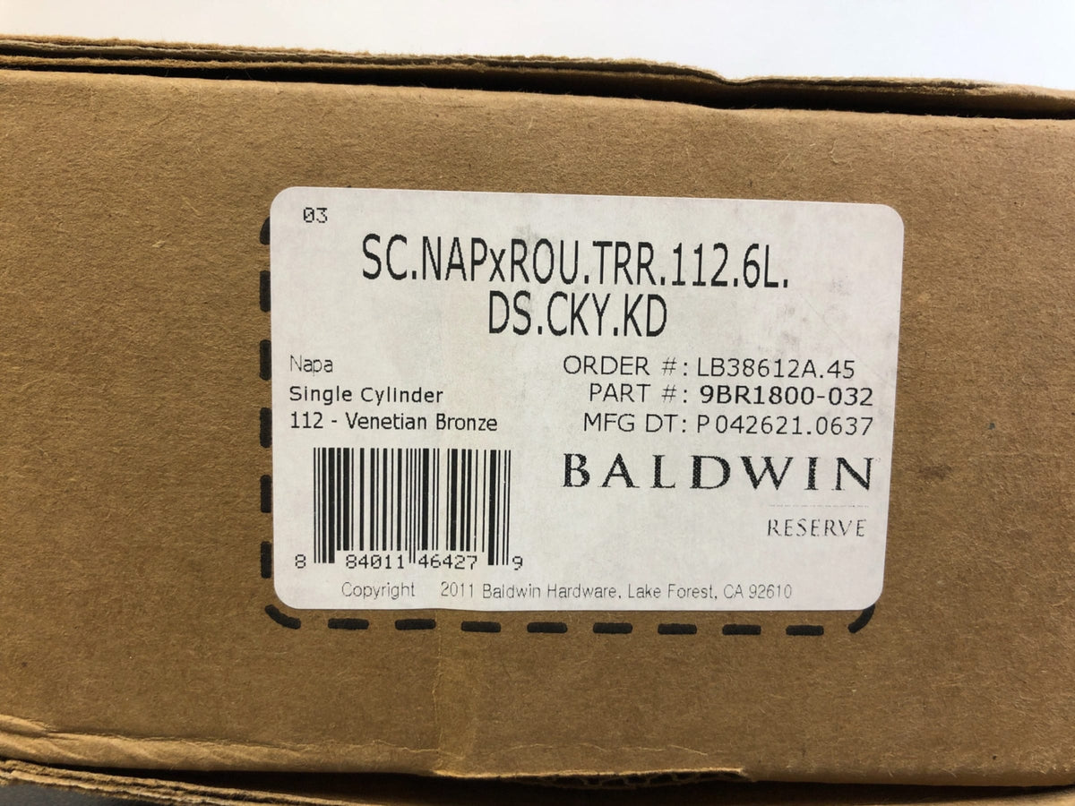 Baldwin Napa Standard C Keyway Single Cylinder Keyed Entry Handleset with Traditional Round Rose and Round Knob on Interior