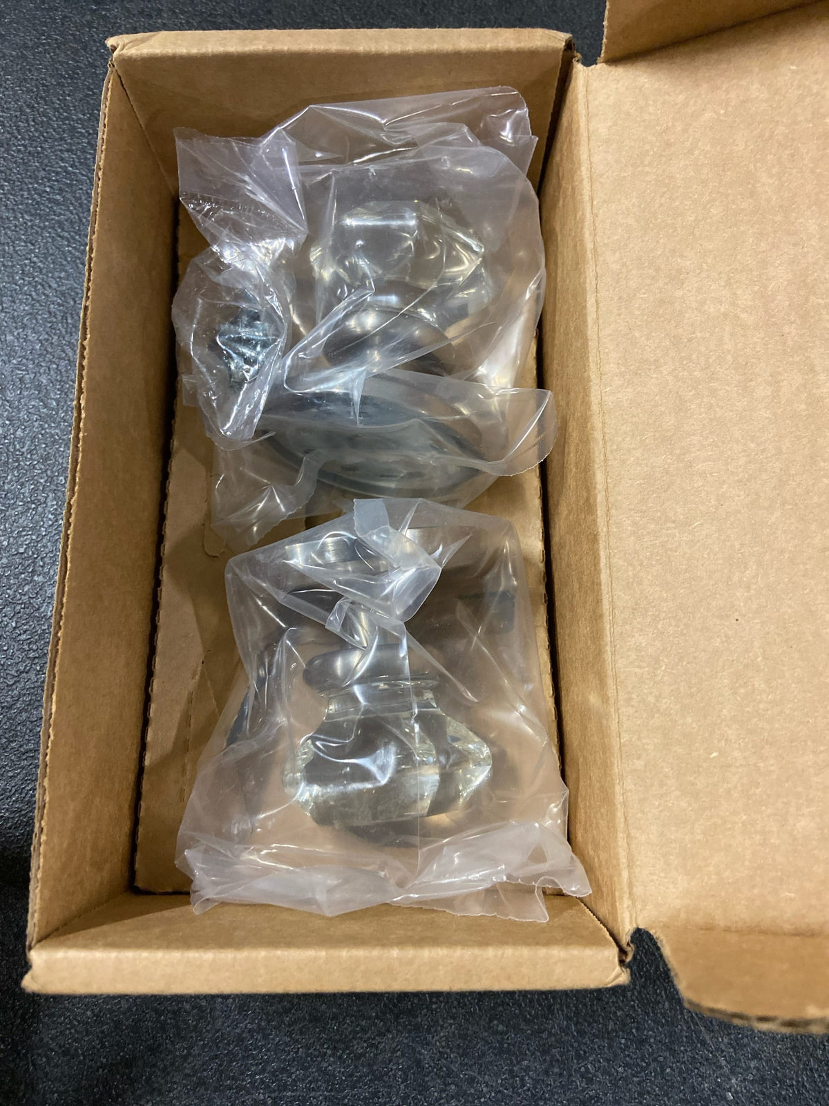 Emtek 8050OTUS15 Old Town Non-Turning Two-Sided Dummy Door Knob Set with Regular Rose from the Brass Crystal Collection - Satin Nickel