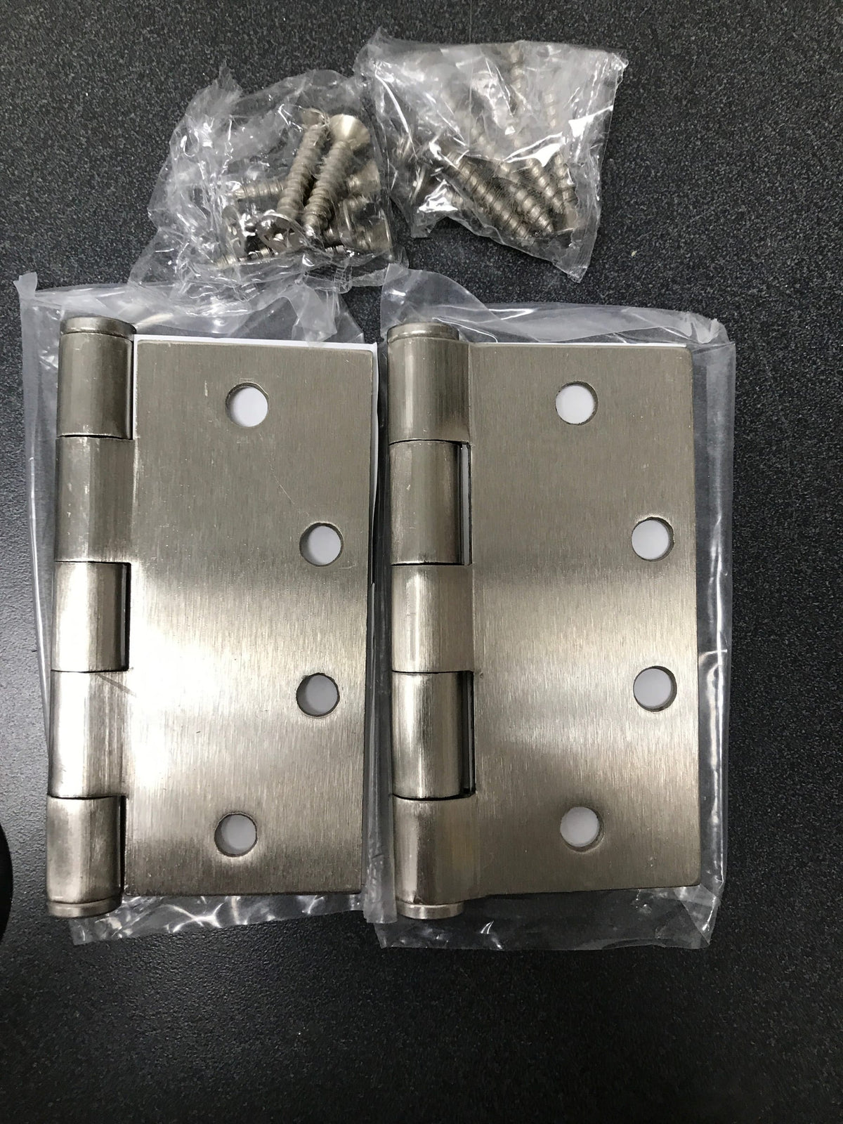 Emtek 92015 4.5" x 4.5" Square Corner Plain Bearing Mortise Hinge - Pair, Satin Nickel