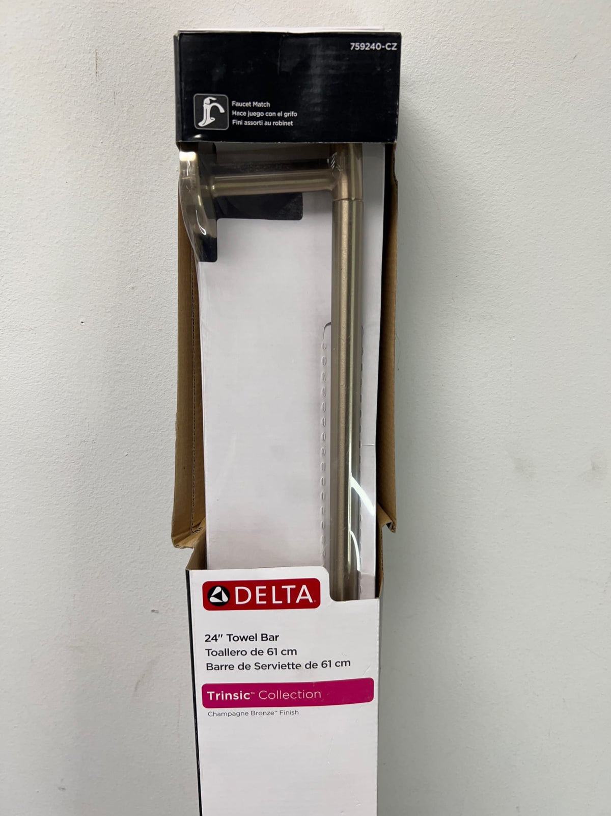Delta Trinsic 24-in Champagne Bronze Wall Mount Single Towel Bar