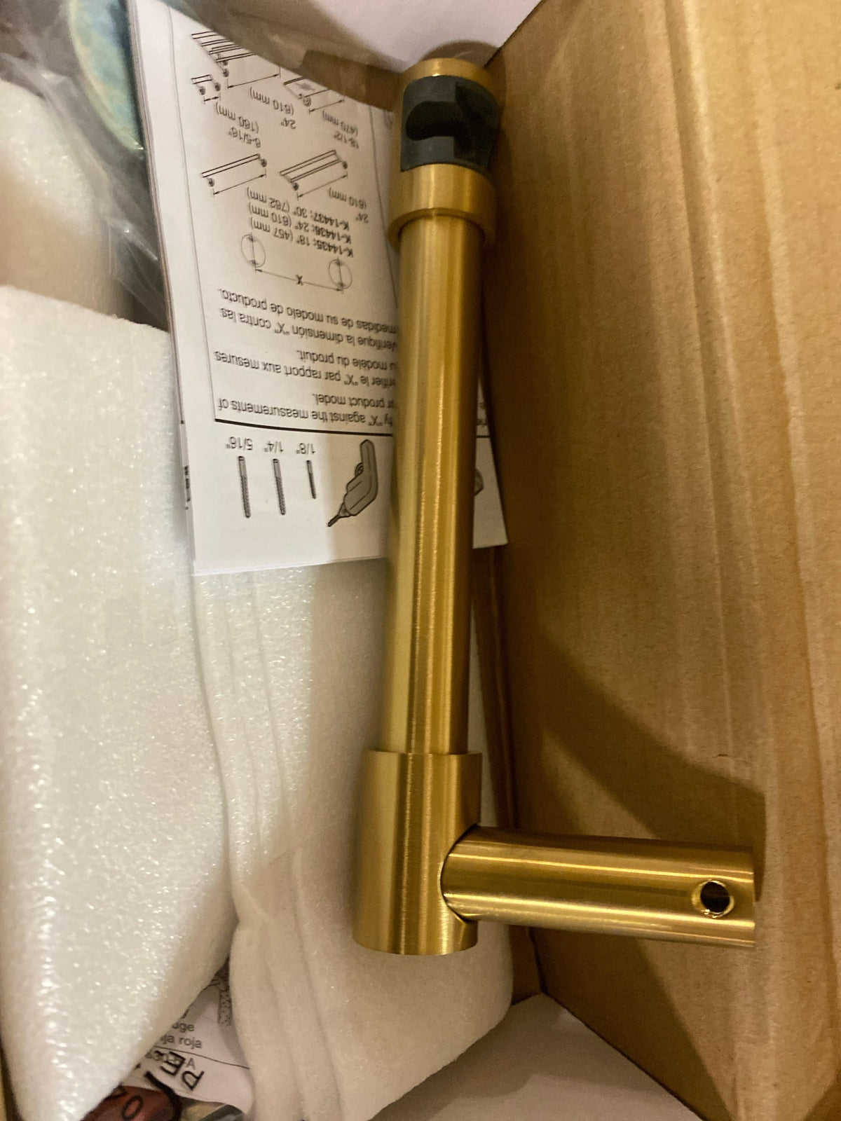 Kohler K-14377-2MB Purist Wall Mounted Pivoting Toilet Paper Holder - Vibrant Brushed Moderne Brass