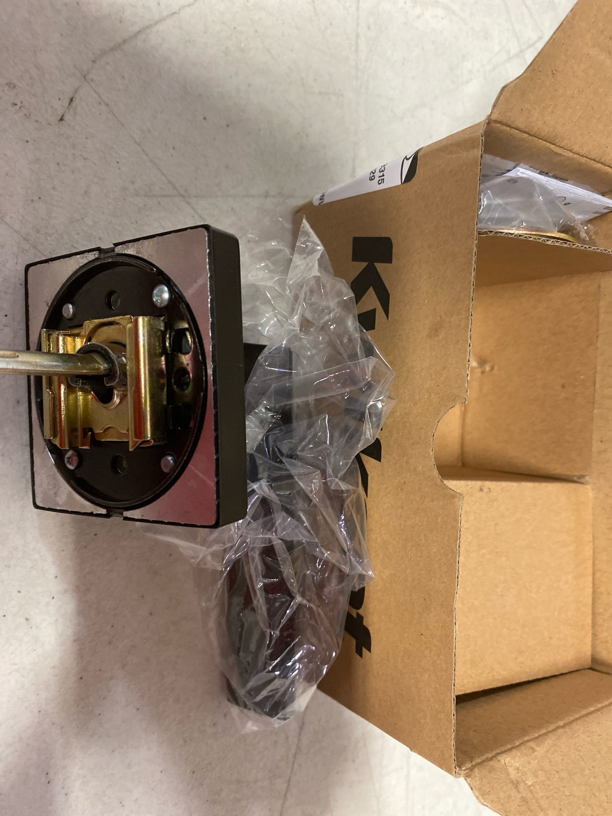 Kwikset 971SALSQT-514 Singapore Lever Single Cylinder Interior Pack with Square Rose for Handlesets - Matte Black
