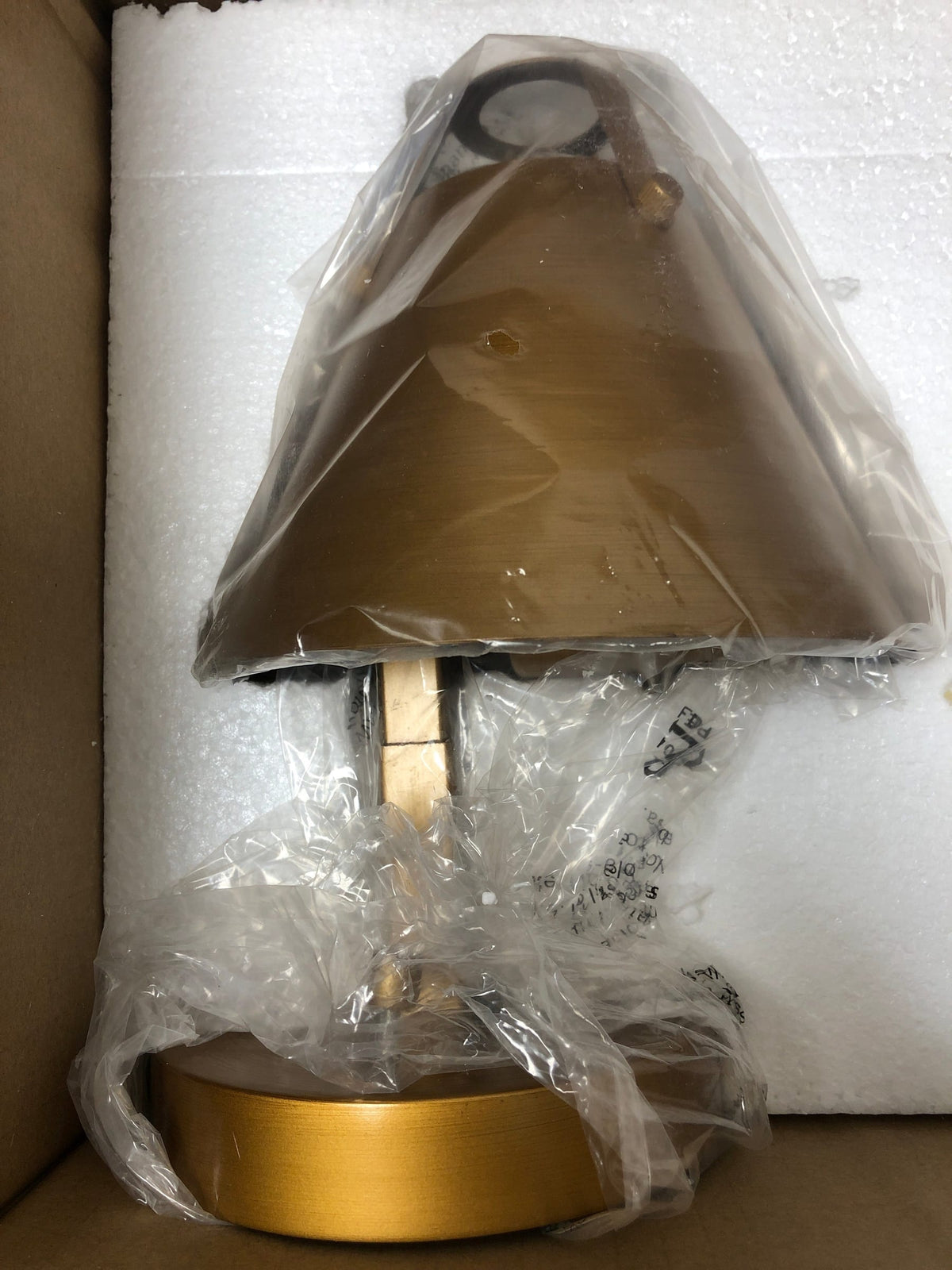 Lnc BNAV2EHD1391717 6 in. Brushed Vintage Gold Wall Sconce 1-Light Wall Light with Open Metal Bell Shade for Paintings Living Room (2-Pack)