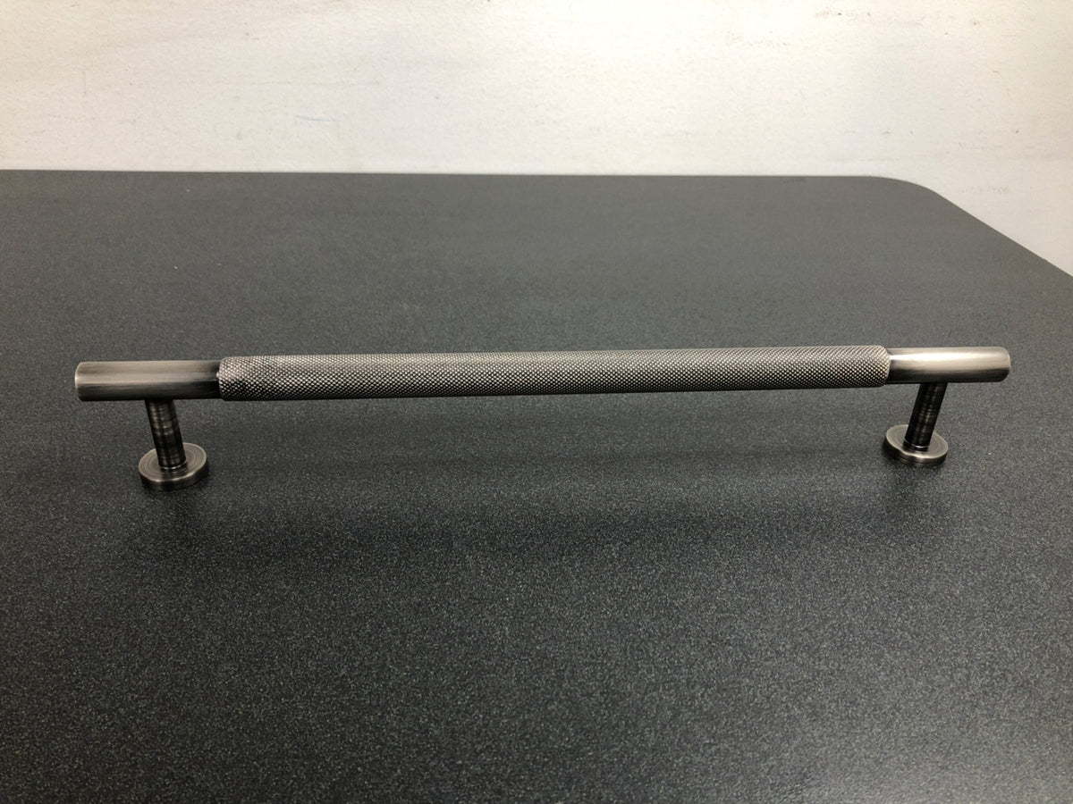 Signature Hardware 450352 12" Evinger Knurled Brass Appliance Pull - Antique Nickel