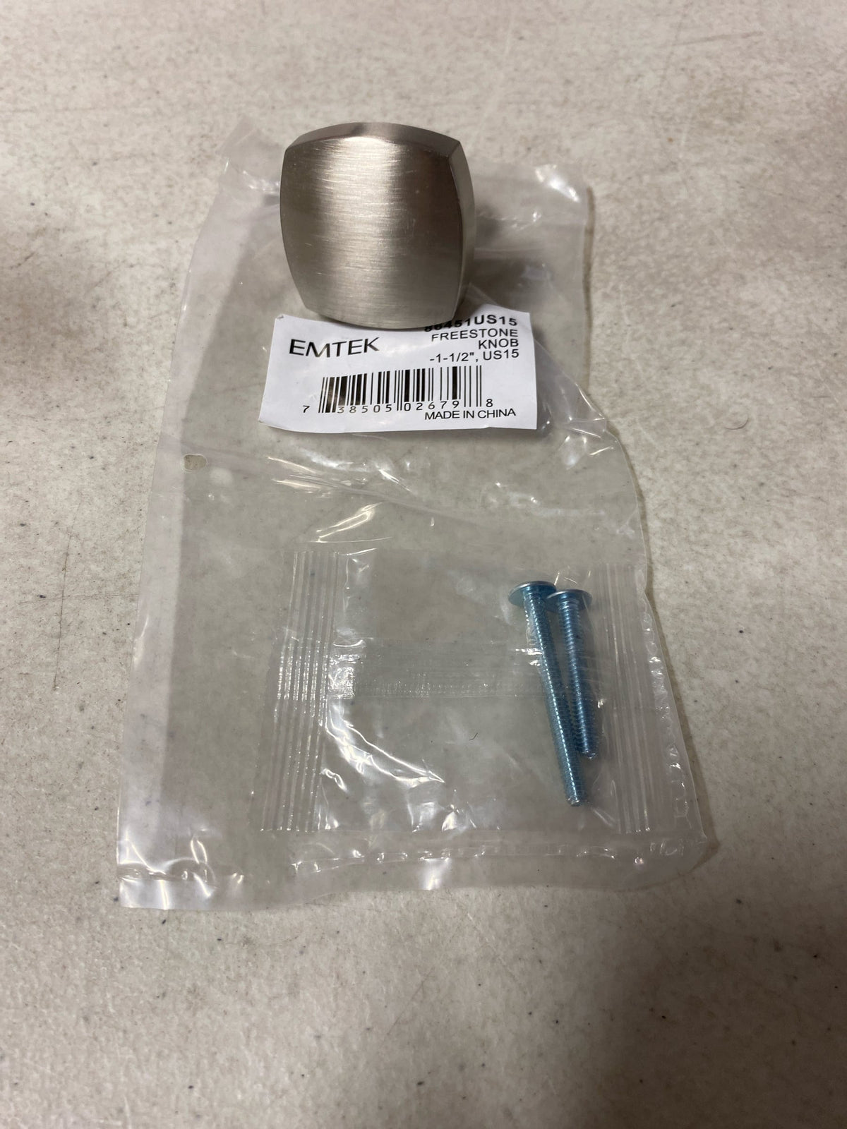 Emtek 86451US15 Emtek 86451 Freestone 1-1/2 Inch Square Cabinet Knob