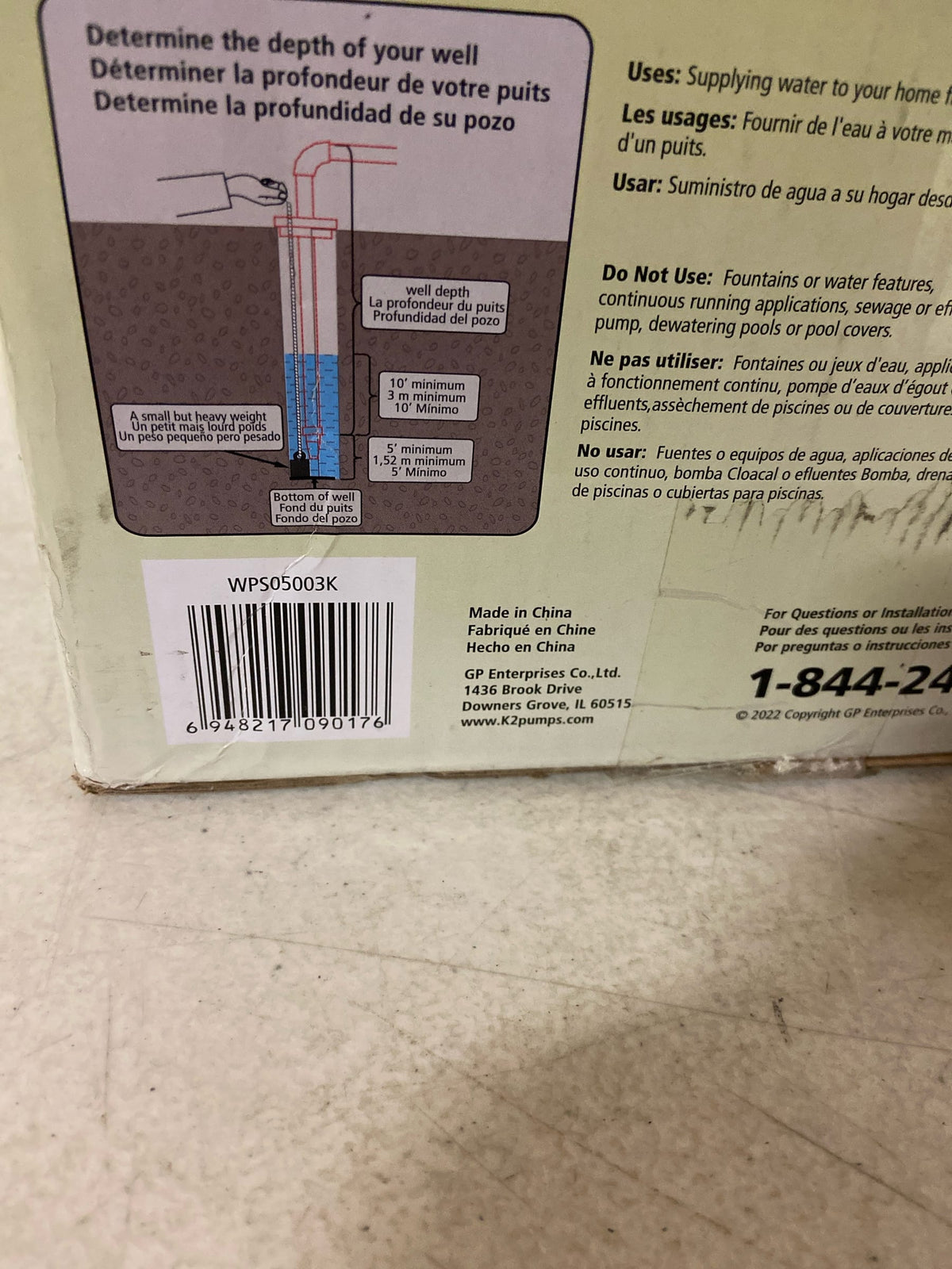 K2 Pumps WPS05003K 1/2 HP Shallow Well Jet Pump