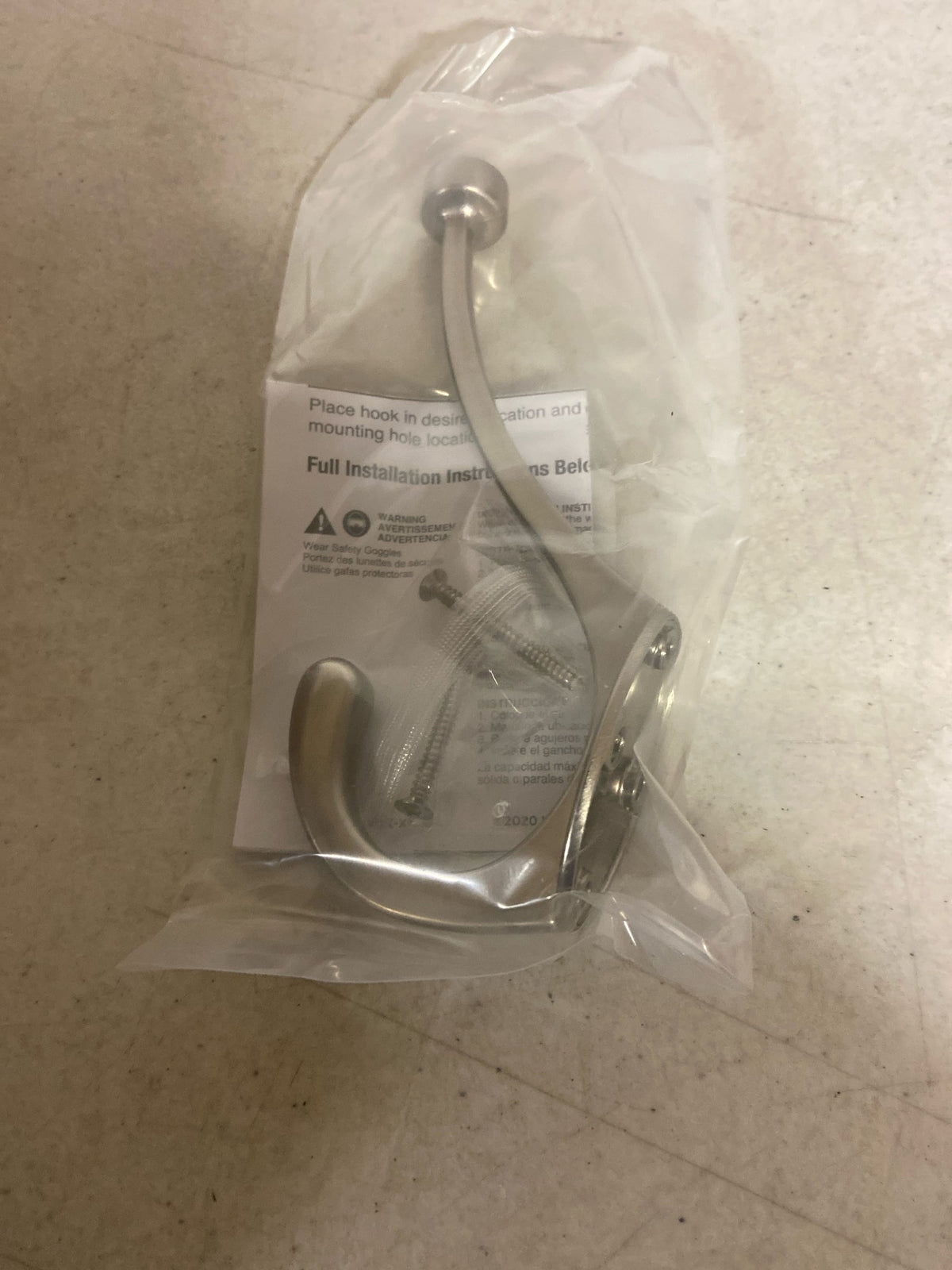 Franklin Brass Pilltop (1-Pack) Coat and Hat Wall Hooks 2-Prong Satin Nickel for Mounted Hanging Hanger Backpack, Purse, Bag, Towel Organization Decorative B45006J-BSN-C7