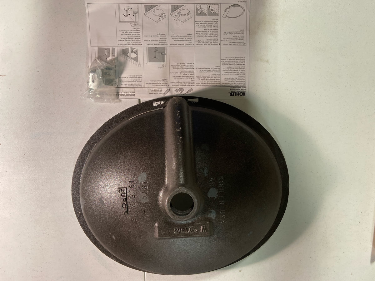 Kohler K-2874-0 Canvas Undermount Cast Iron Bathroom Sink in White with Overflow Drain