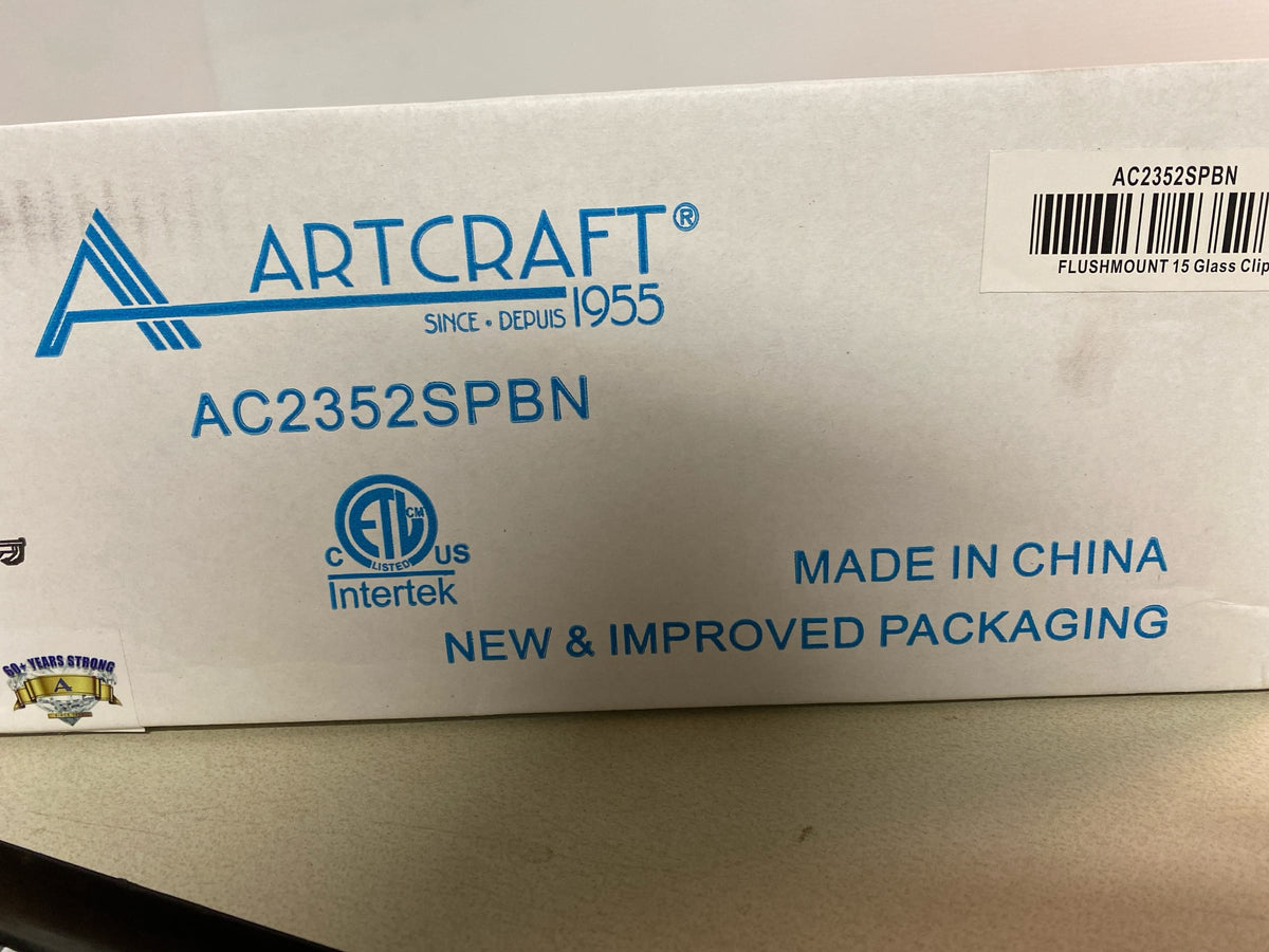 Artcraft Lighting AC2352SPBN 3 Light Flush Mount Ceiling Fixture - Brushed Nickel