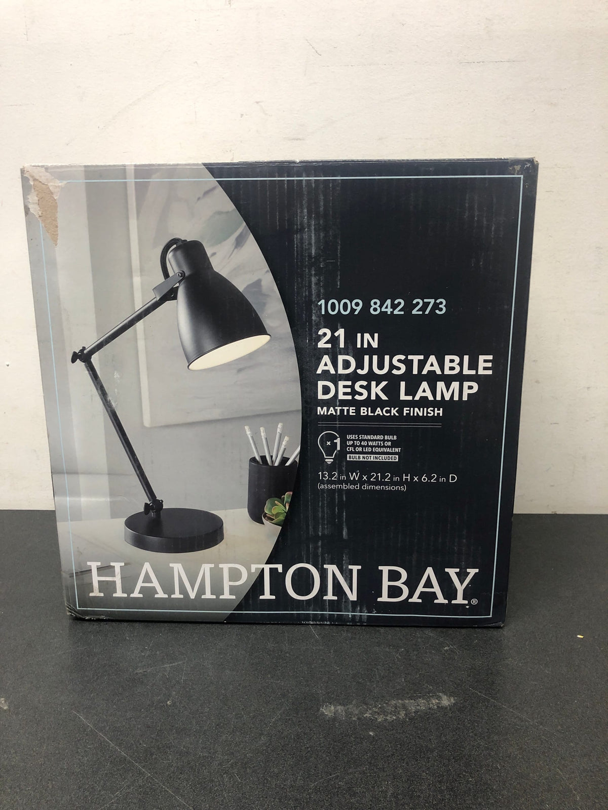 Hampton bay RS2204161BK 24 in. Black Architect Desk Lamp