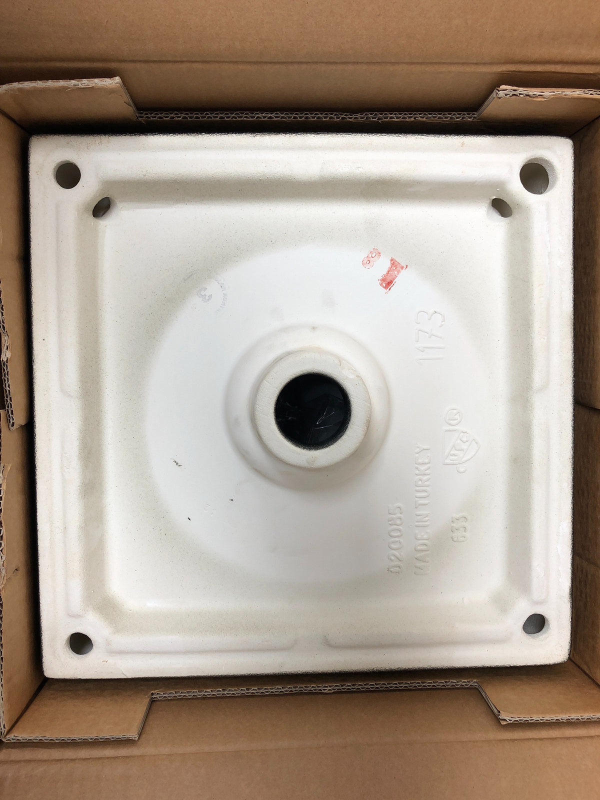 DXV D20085015.178 Pop 15" Square Fireclay Vessel Bathroom Sink - Black