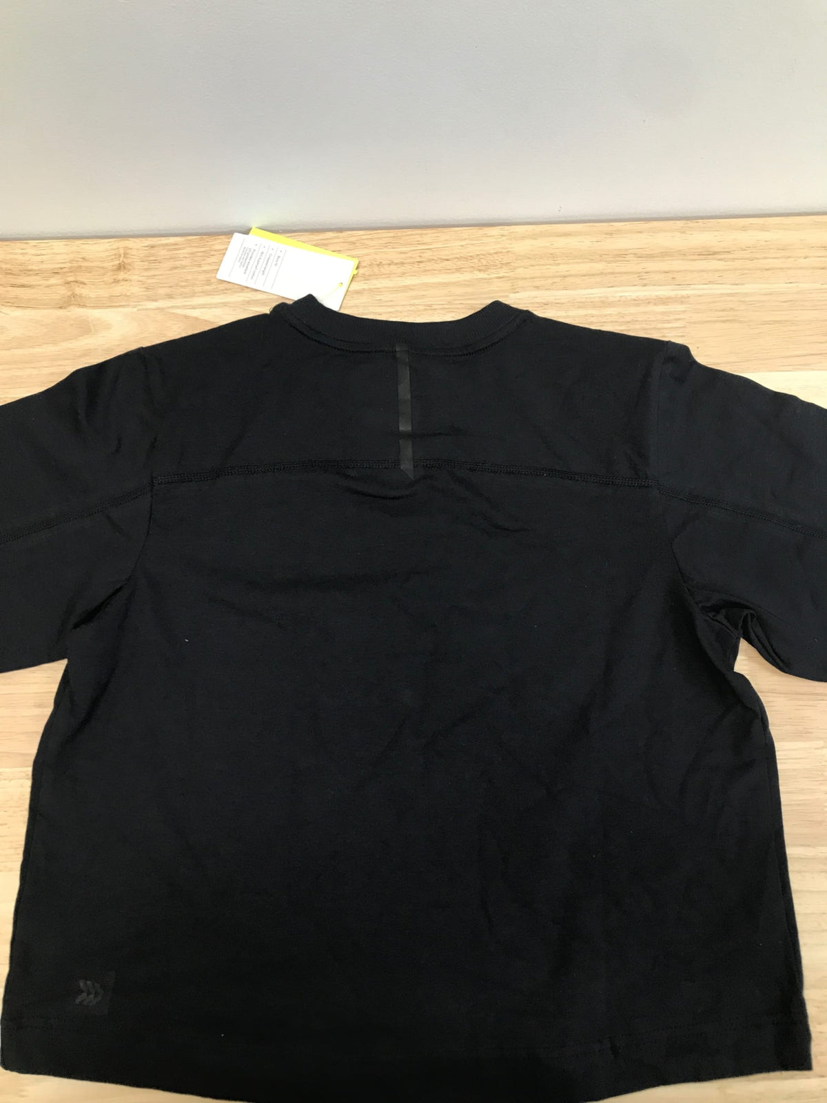 Black supima cotton cropped active short sleeve top - x-small