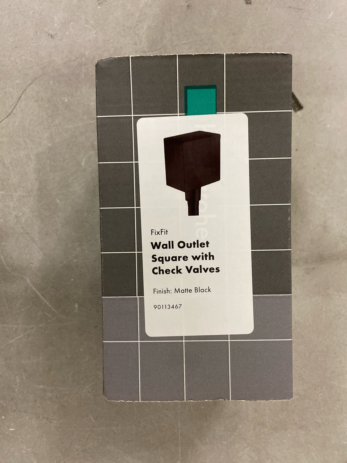 hansgrohe Square with Check Valves Upgrade 3-inch Matte Black, 26455671 Wall Outlet