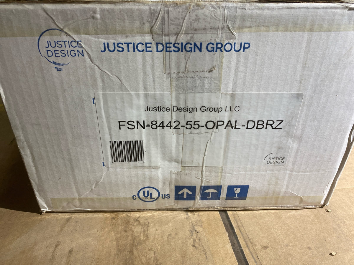 Justice Design Group Lighting FSN-8442-55-OPAL-DBRZ Fusion Era 2-Light Bath Bar, Dark Bronze