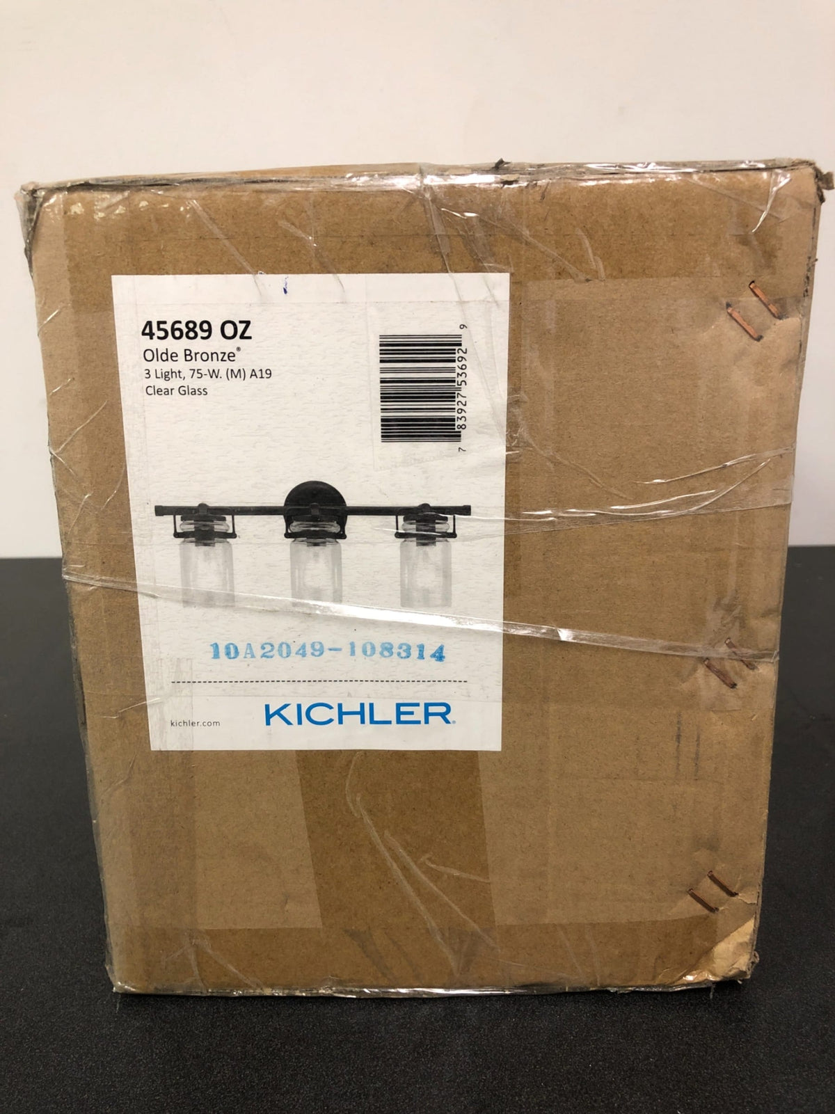 Kichler Brinley 3-Light Bronze Farmhouse Vanity Light