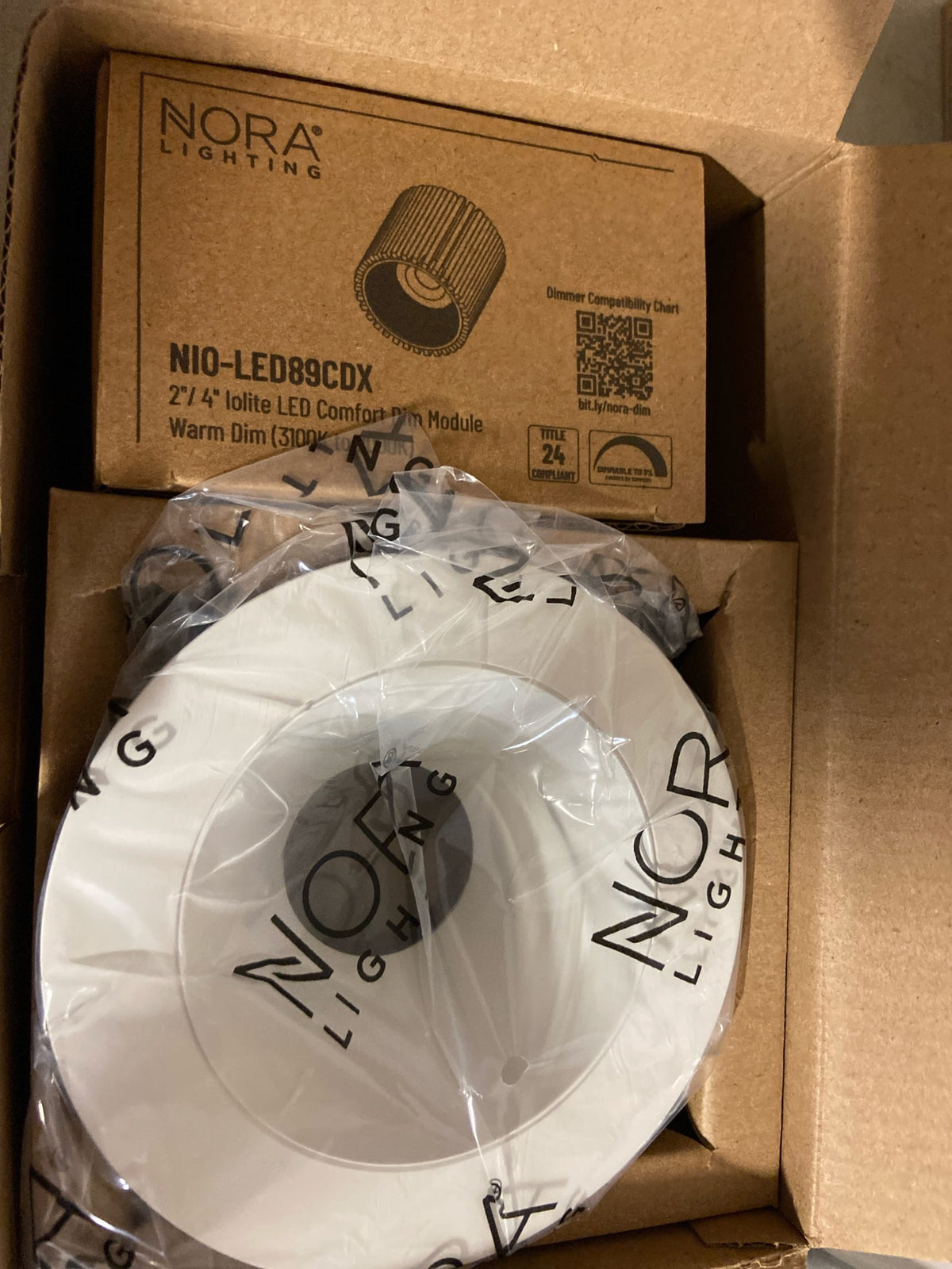 Nora Lighting NIO-4RNDCCDXMPW Iolite 4" LED Recessed Trim - Comfort Dimming - Matte Powder White / Matte Powder White