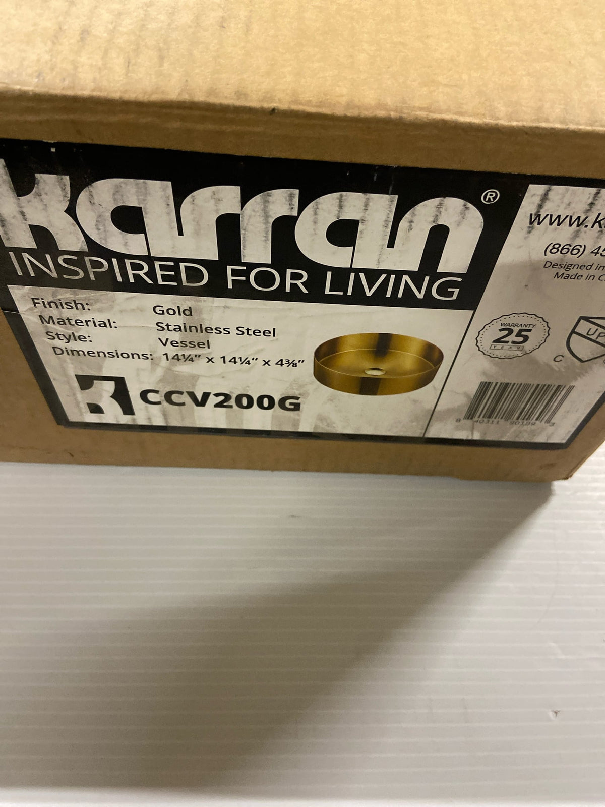 Karran Cinox Stainless Steel Round Vessel Sink in Gold