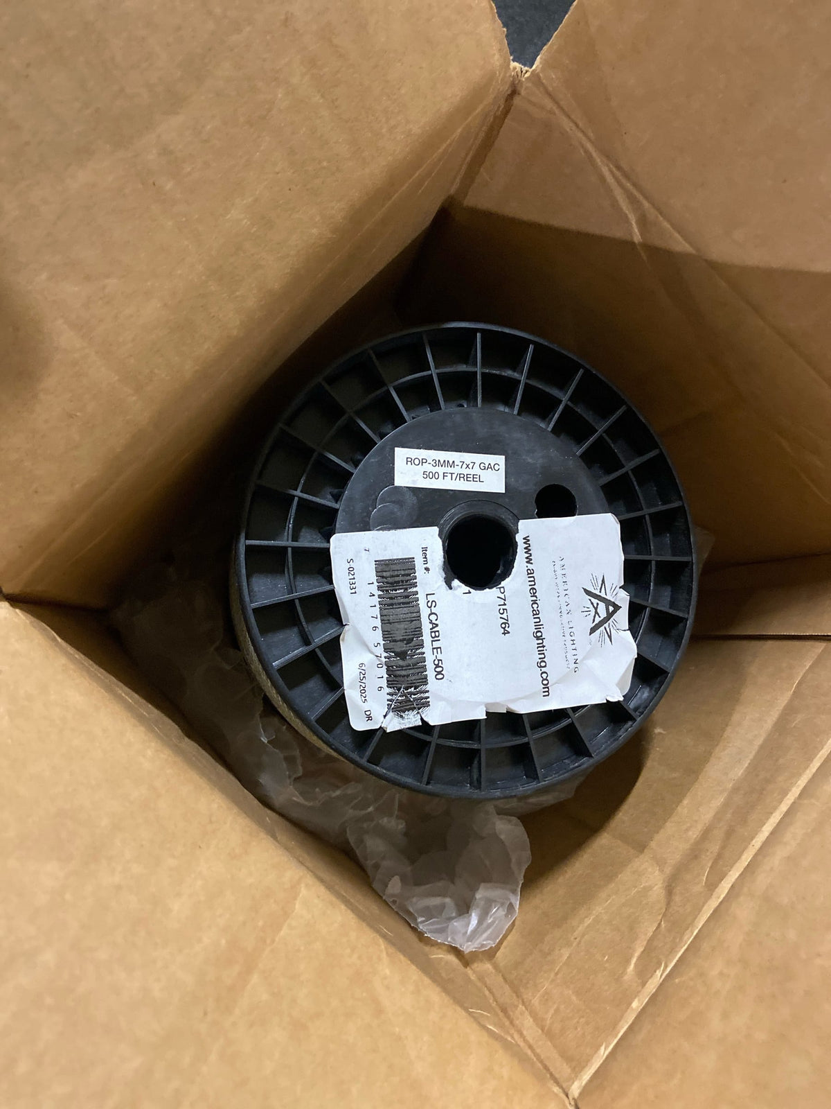 American Lighting LS-CABLE-500 String Lighting Support Cable for Loads Up To 330 Pounds, 500-Feet