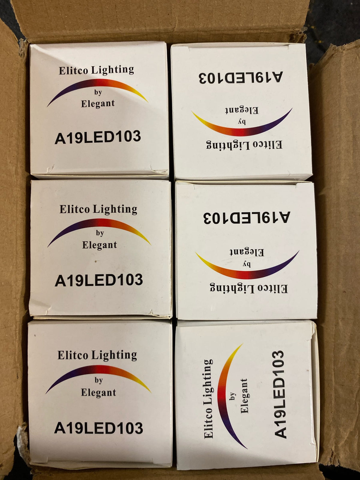 Elitco Lighting LED 3000K Nostalgic Filament 6 Watts 600 lumens A19 Light Bulb (Pack of 6)