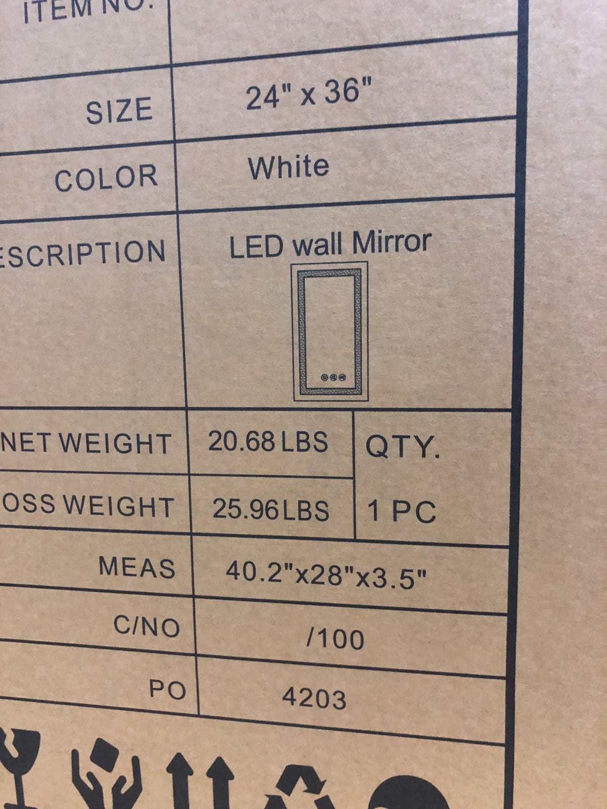 Elegant Lighting MRE82436 Riven 36"W x 24"H Rectangular Flat Frameless Wall Mounted Bathroom Mirror with Lighting - White