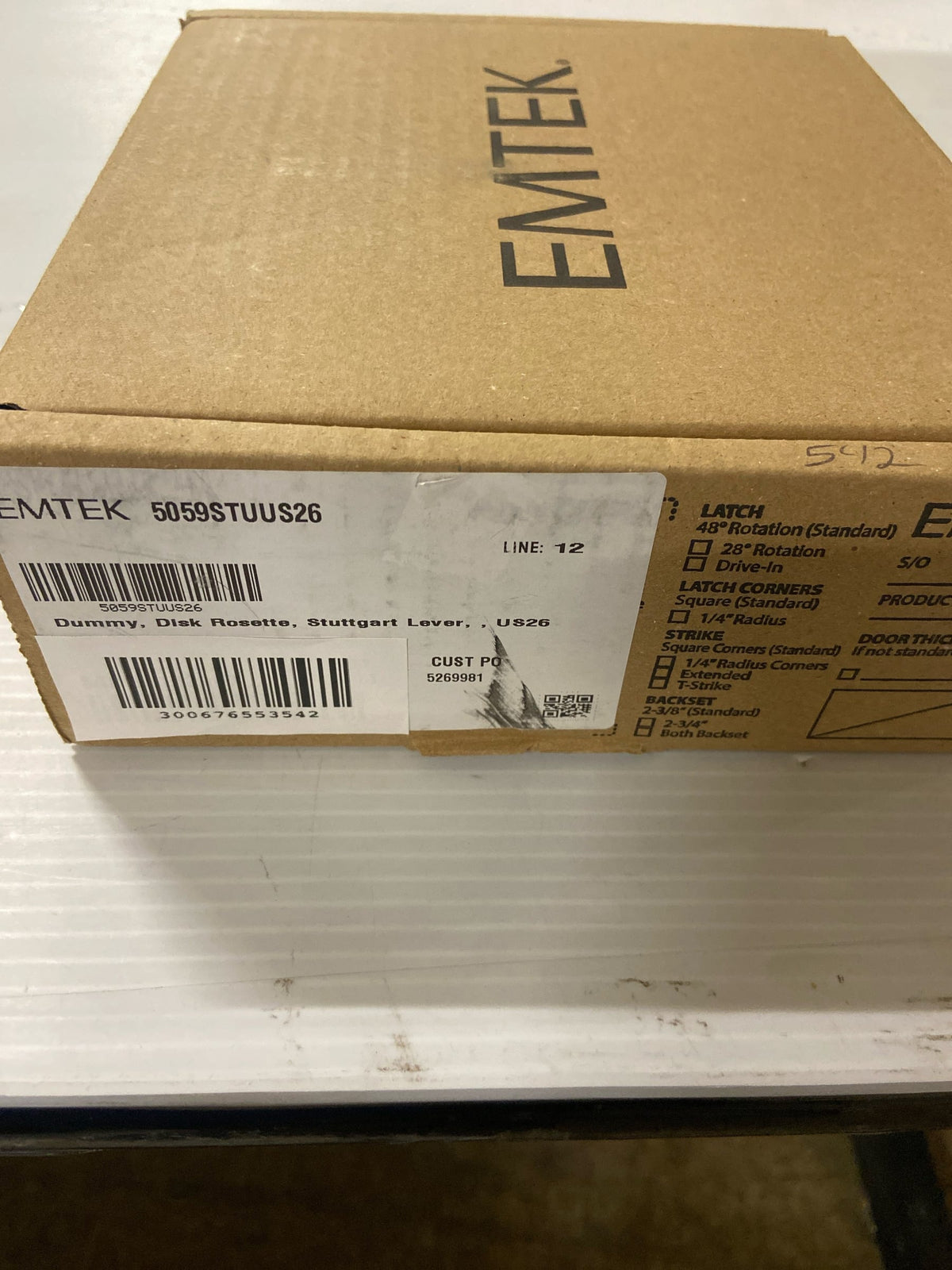 EMTEK Disk Rosette Dummy, Pair with Matching Finish Stuttgart Lever - Choice of 7 Finishes - 5059STUUS26 - Polished Chrome (US26)
