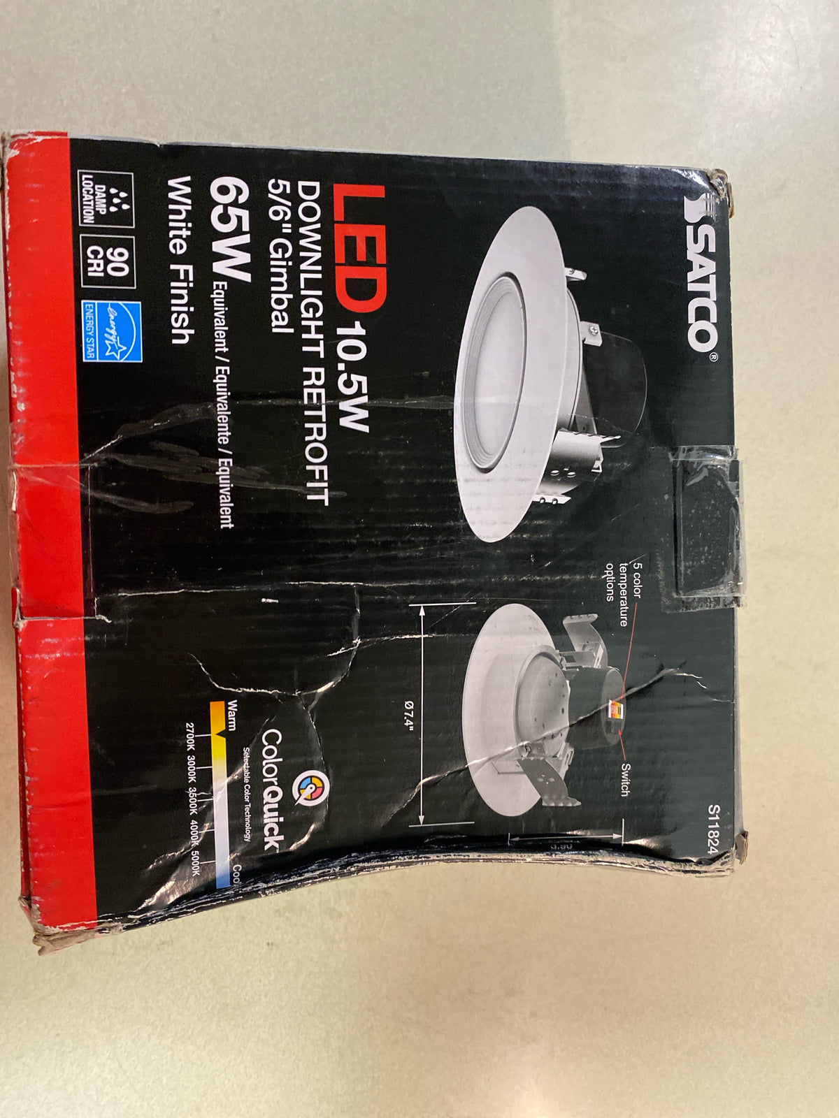 Satco Lighting S11824 ColorQuick 7" Wide LED Retrofit Flush Mount Ceiling Fixture - White
