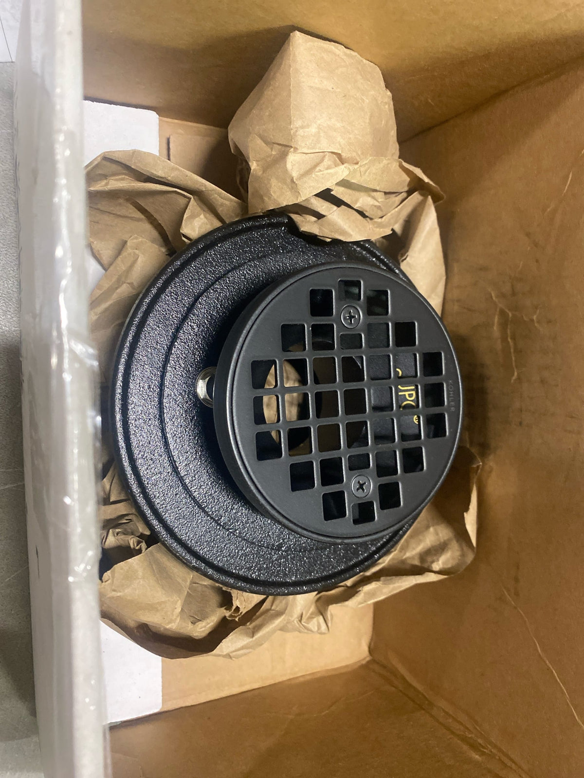 Kohler K-22671-BL Clearflo Round Brass Tile-in Shower Drain - Matte Black