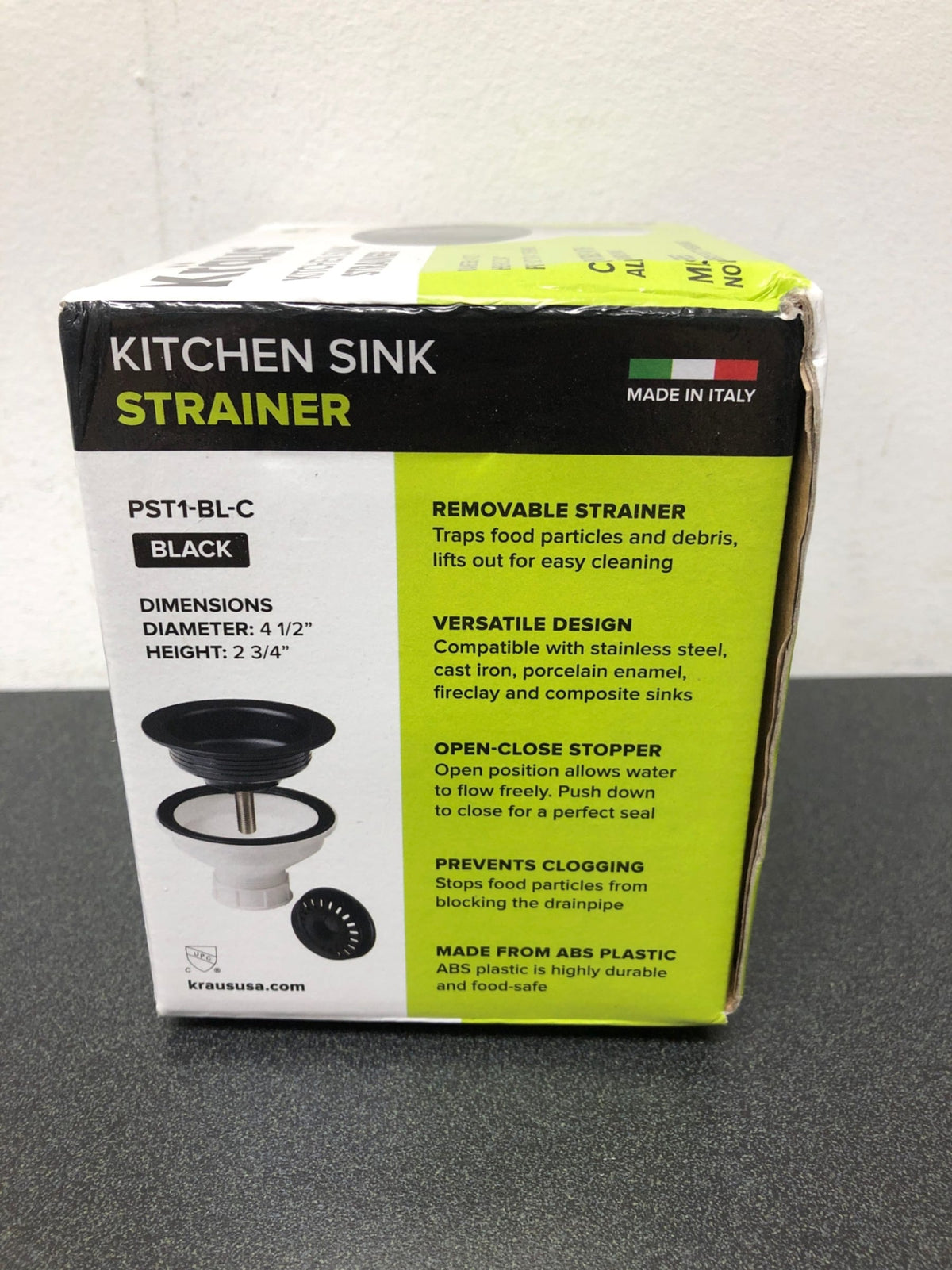 Kraus PST1-BL-C Kitchen Sink Strainer in Black