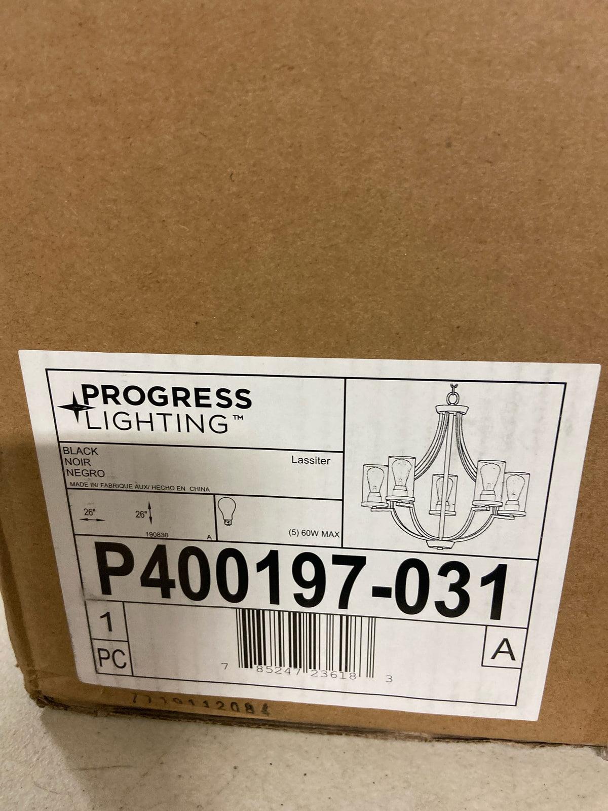 Progress Lighting P400197-031 Lassiter 5 Light 26" Wide Chandelier - Matte Black