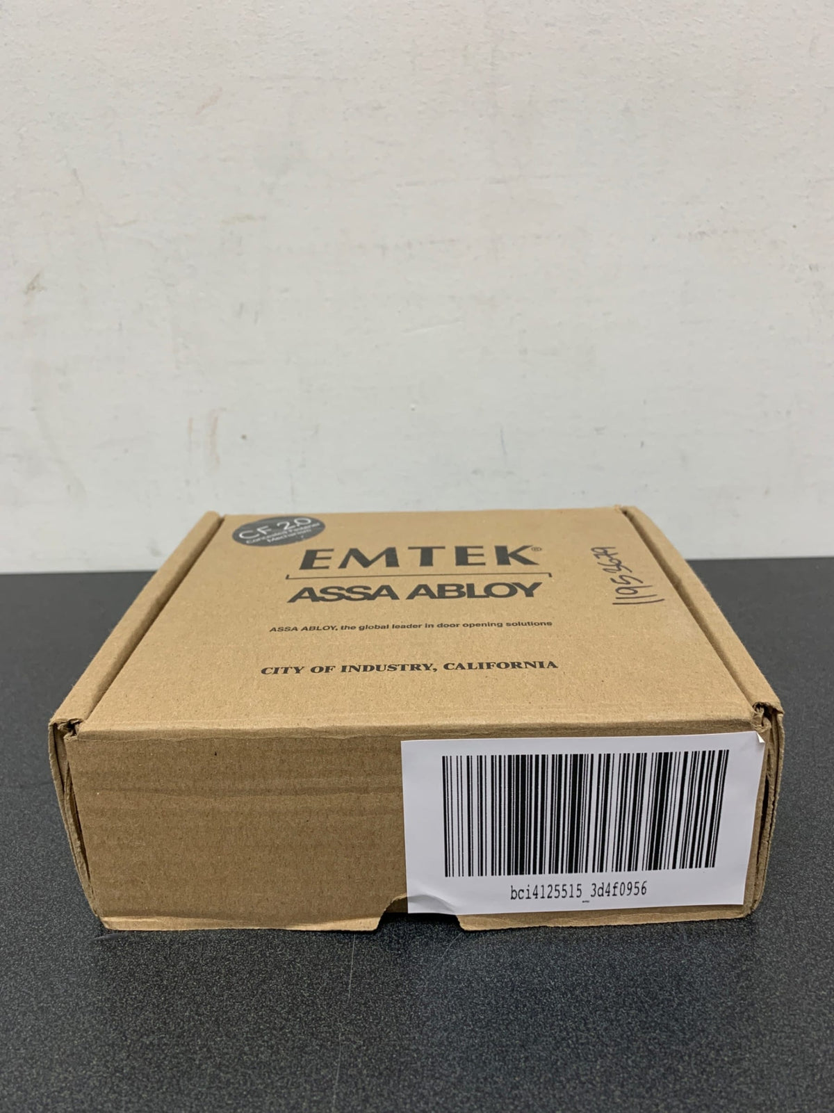 Emtek C510MRWHUS19 White Marble Passage Door Lever Set with Concealed Fasteners from the SELECT Brass Collection - Flat Black