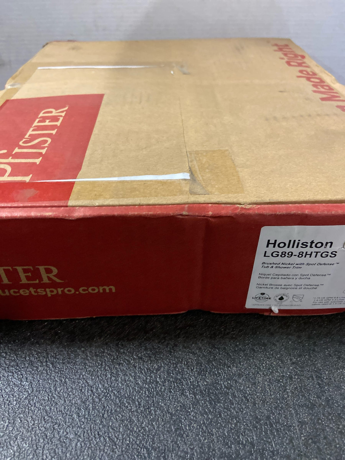 Pfister LG89-8HTGS Holliston Tub and Shower Trim Package with 1.75GPM Single Function Shower Head - Spot Defense Brushed Nickel