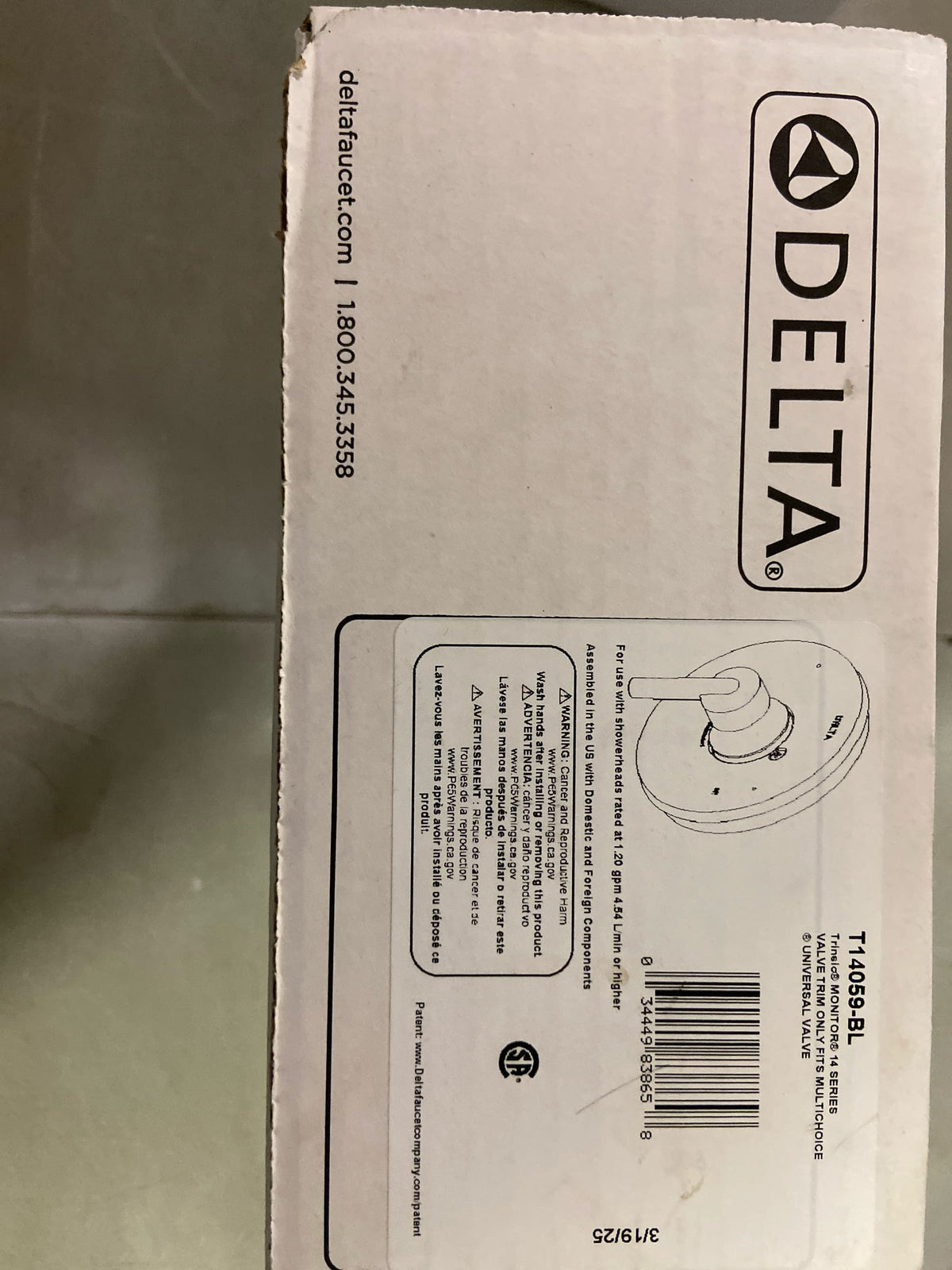 Delta Faucet Trinsic 14 Series Single-Function Black Shower Valve Trim Kit, Shower Handle, Delta Shower Trim Kit, Matte Black T14059-BL (Valve Not Included)