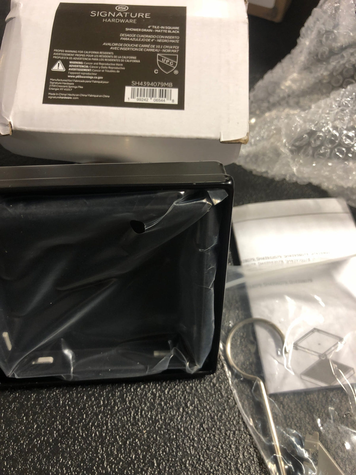 Signature Hardware 4" Tile-in Square Shower Drain