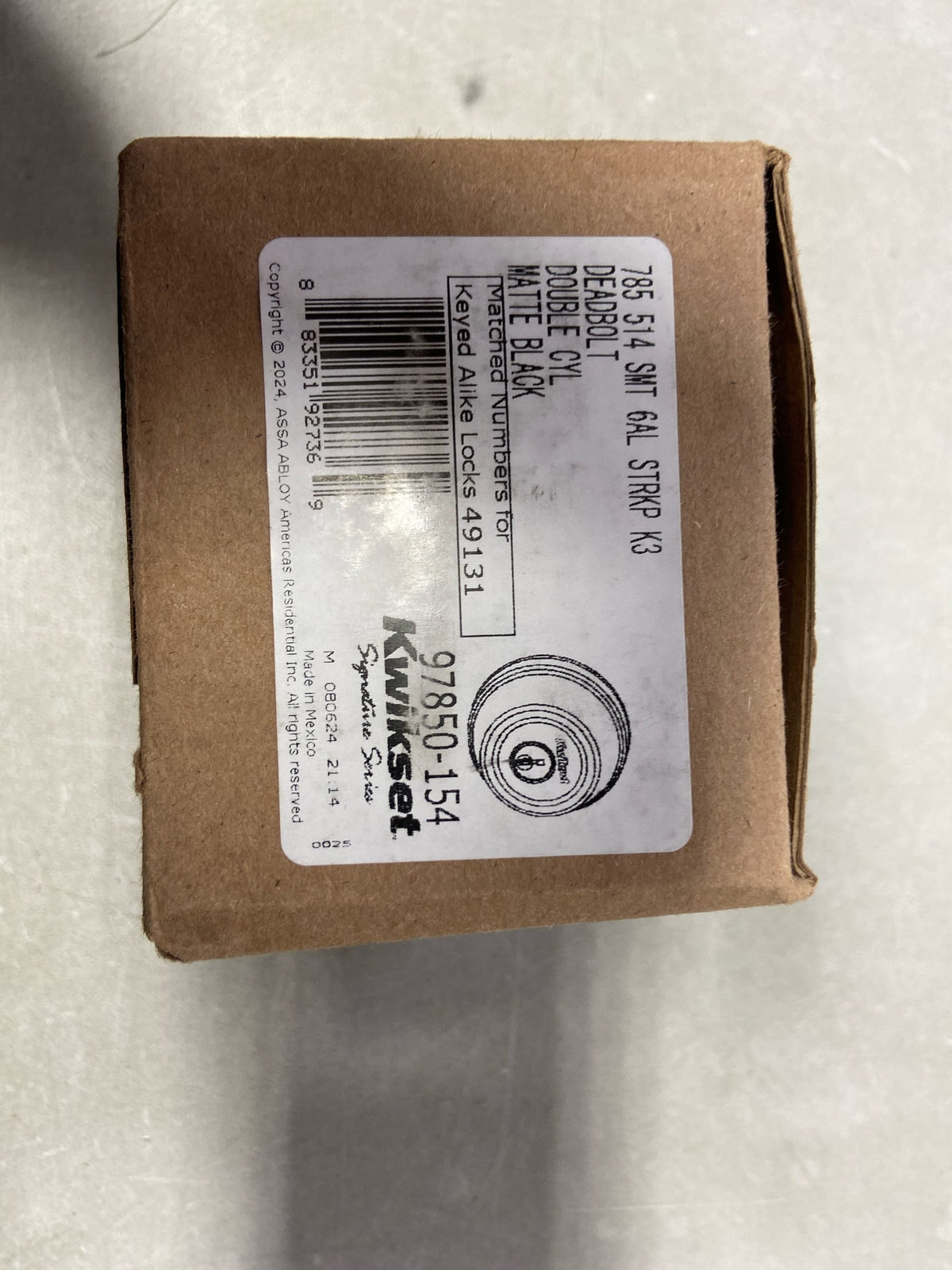 Kwikset 785-S.STRKP 780 Double Cylinder Keyed Entry Deadbolt with SmartKey from The Signature Series - Matte Black