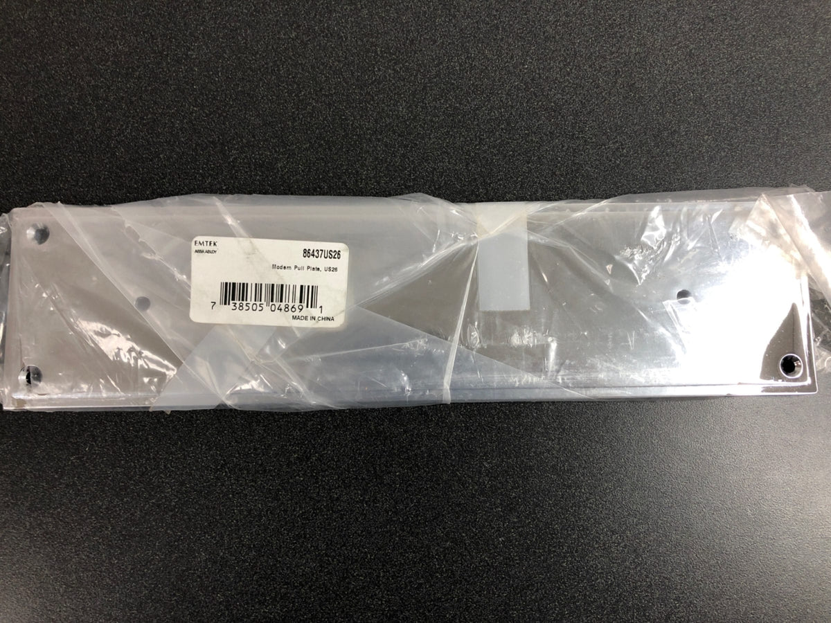 Emtek 86437US26 12 Inch by 3 Inch Modern Pull Plate - Polished Chrome