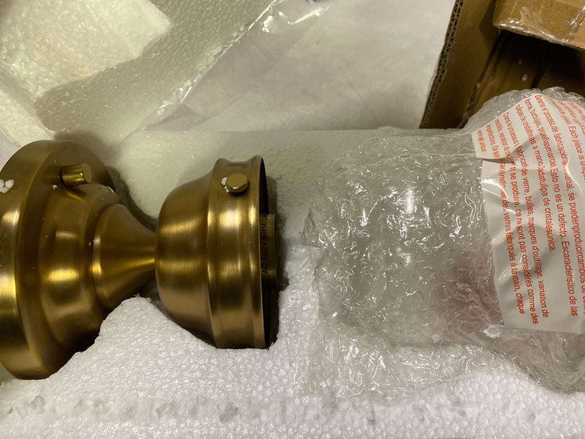 Z-Lite 736F1-HBR Vaughn 6" Wide Semi-Flush Ceiling Fixture - Heritage Brass
