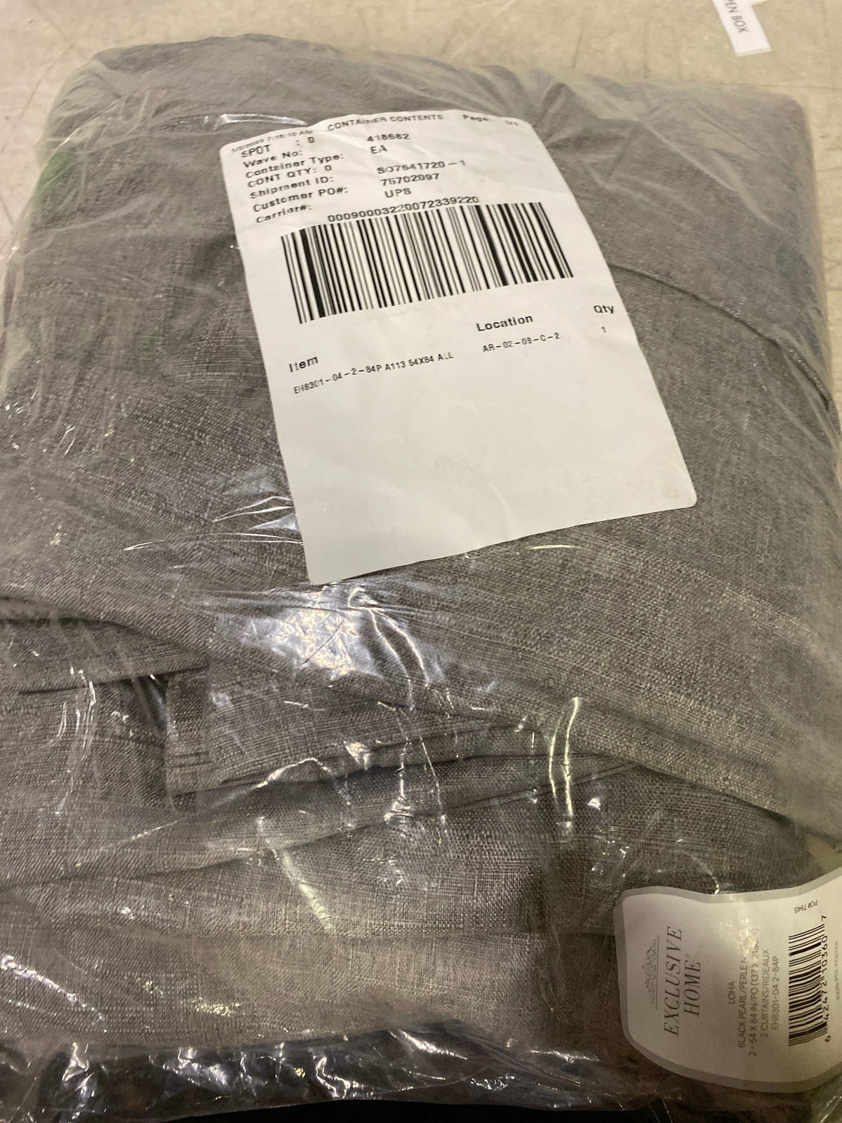 Exclusive home EH8301-04 2-84P Loha Black Pearl Solid Light Filtering Triple Pinch Pleat / Hidden Tab Curtain, 27 in. W x 84 in. L (Set of 2)