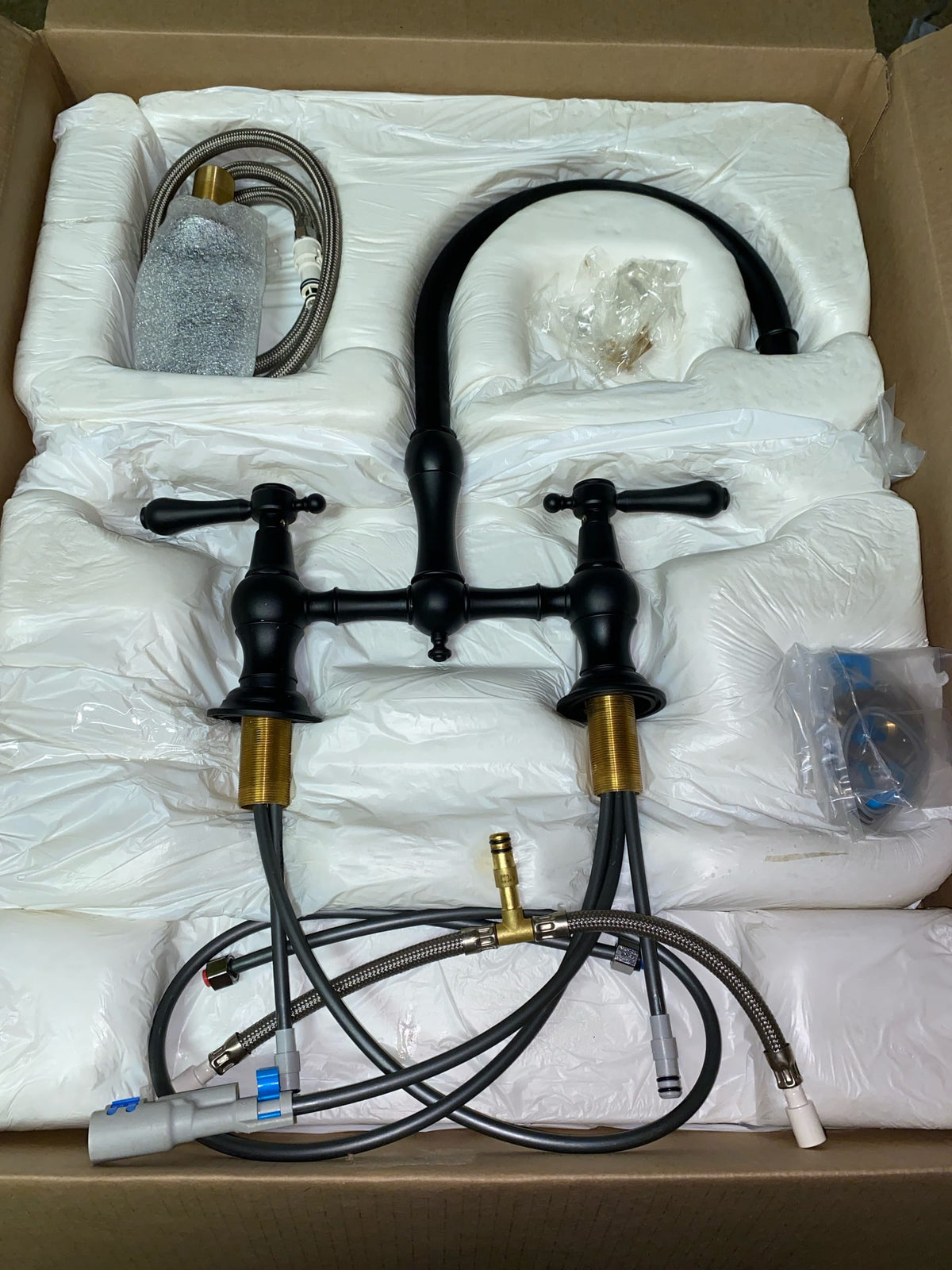 Newport Brass 9458/56 Chesterfield 1.8 GPM Widespread Bridge Kitchen Faucet - Flat Black