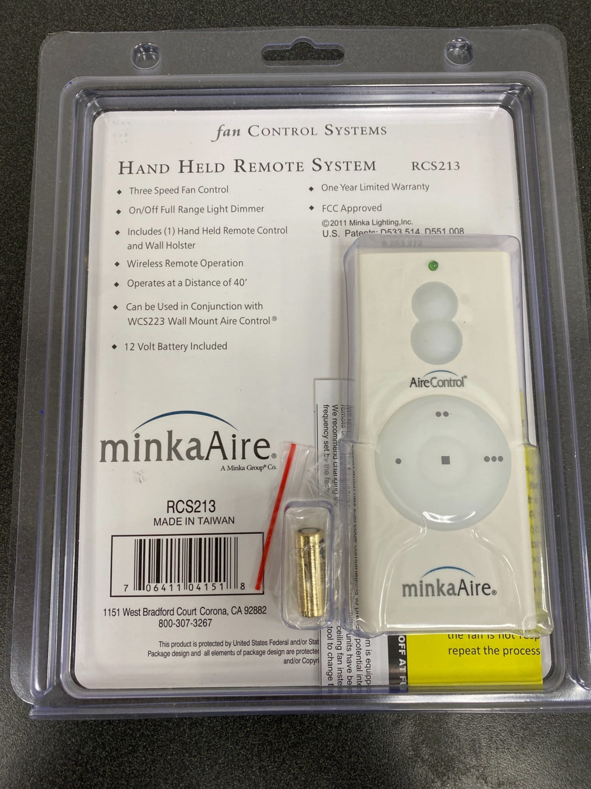 Minka Aire 3-Speed Off-White Handheld Ceiling Fan Remote Control
