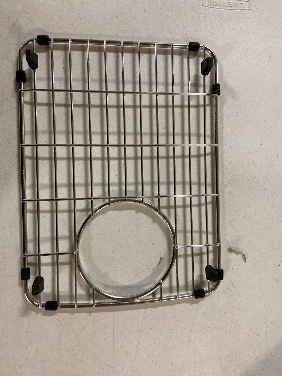 Miseno MNOGR5111SS 11" L x 14-5/8" W Stainless Steel Basin Rack with Rubber Feet - Stainless Steel
